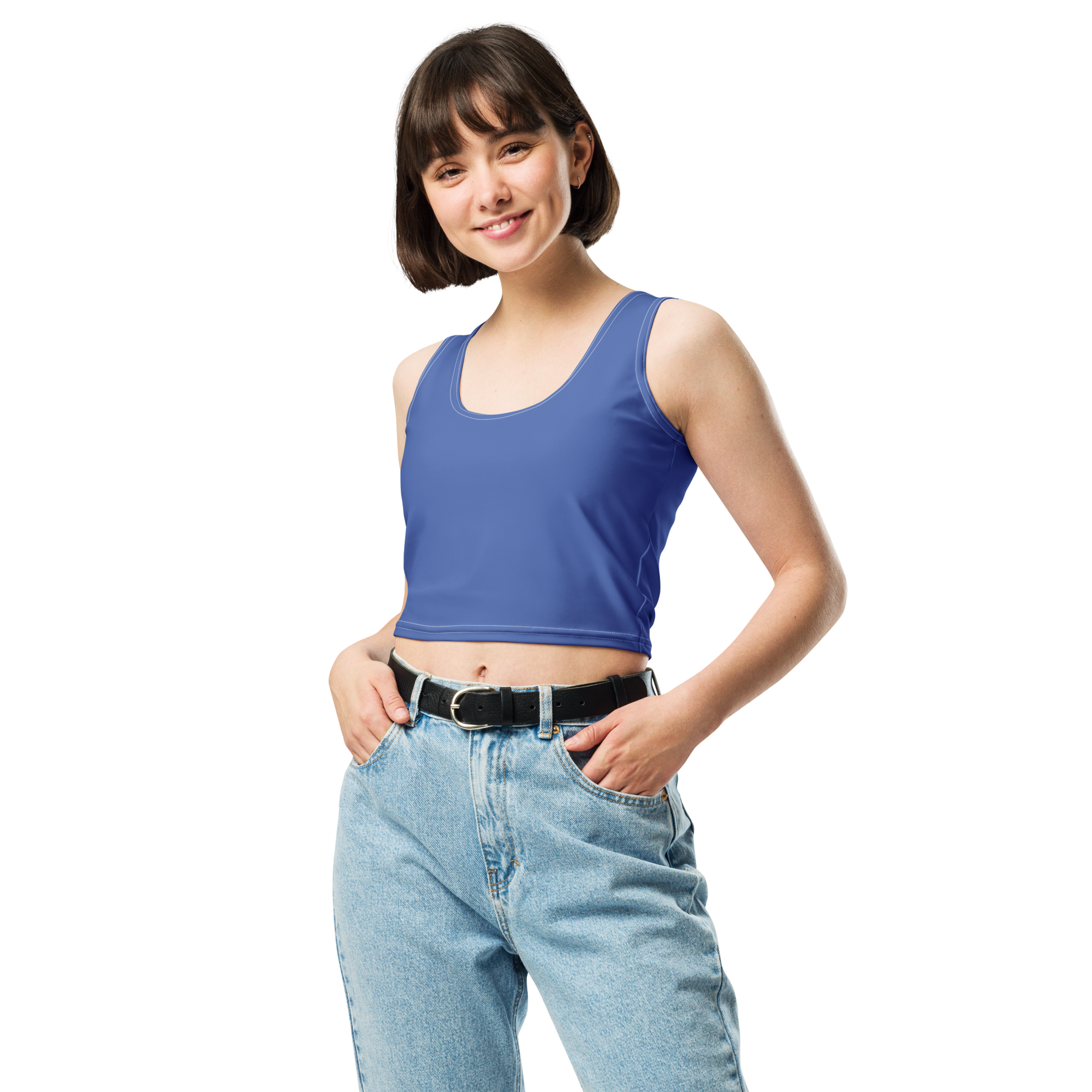 Basics - Marine Blue Crop Top