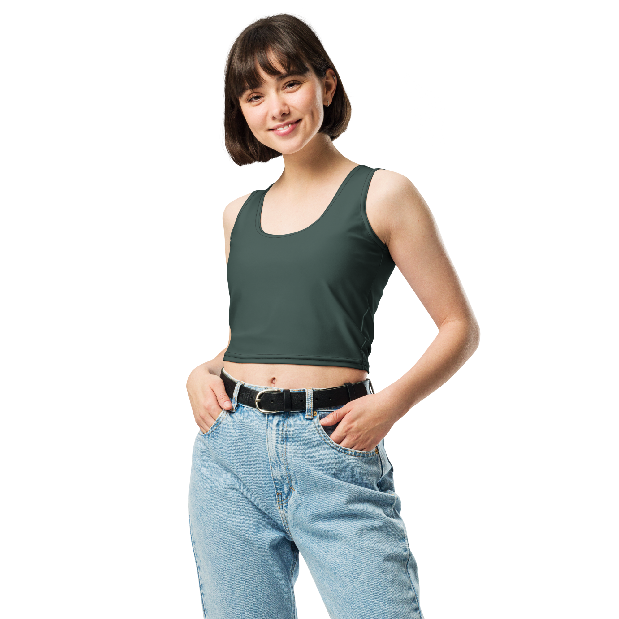 Basics - Green Crop Top