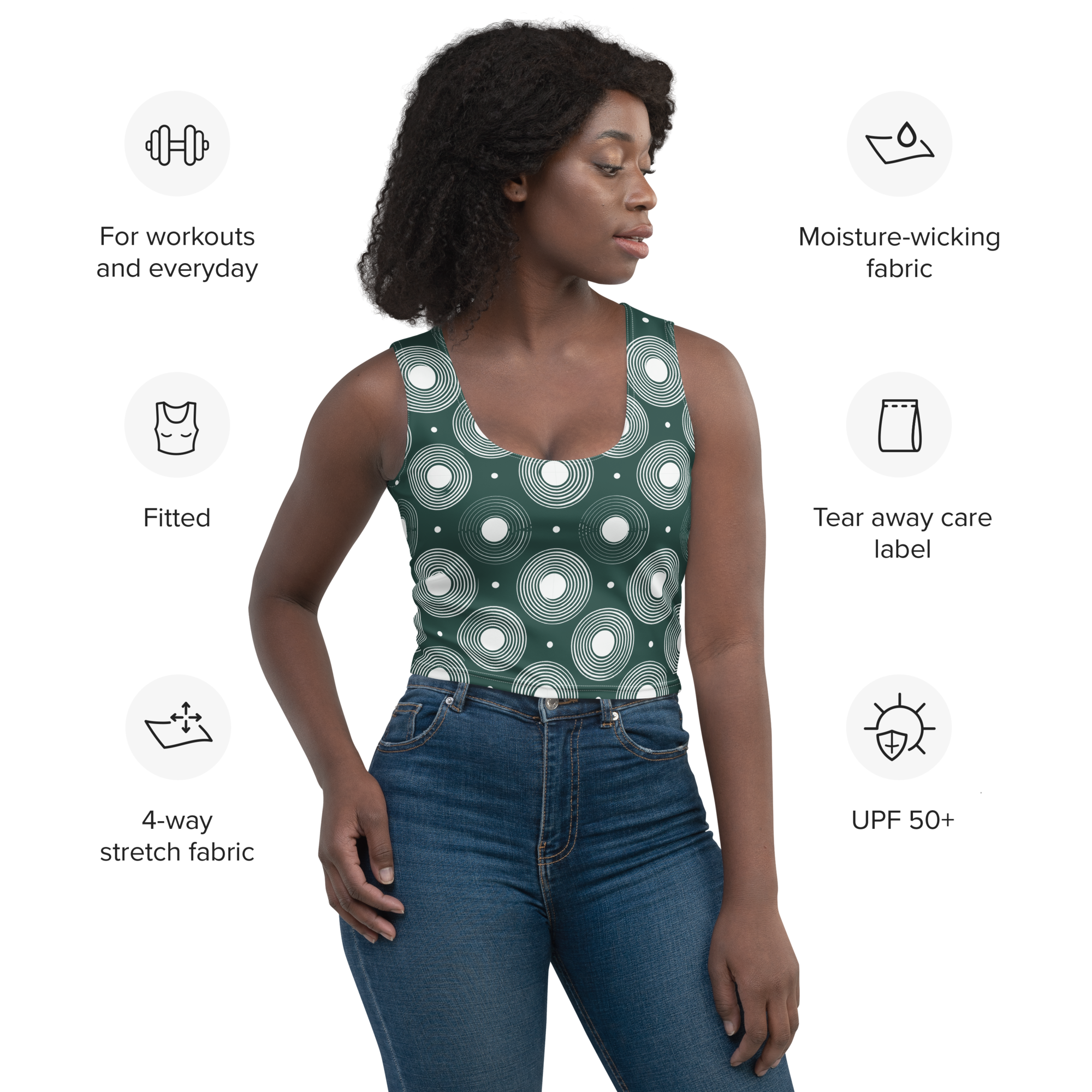 Circle - Green Crop Top