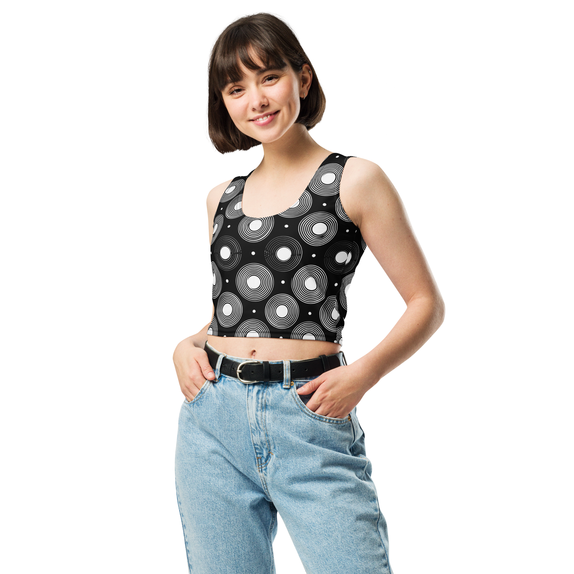 Circle - Black Crop Top