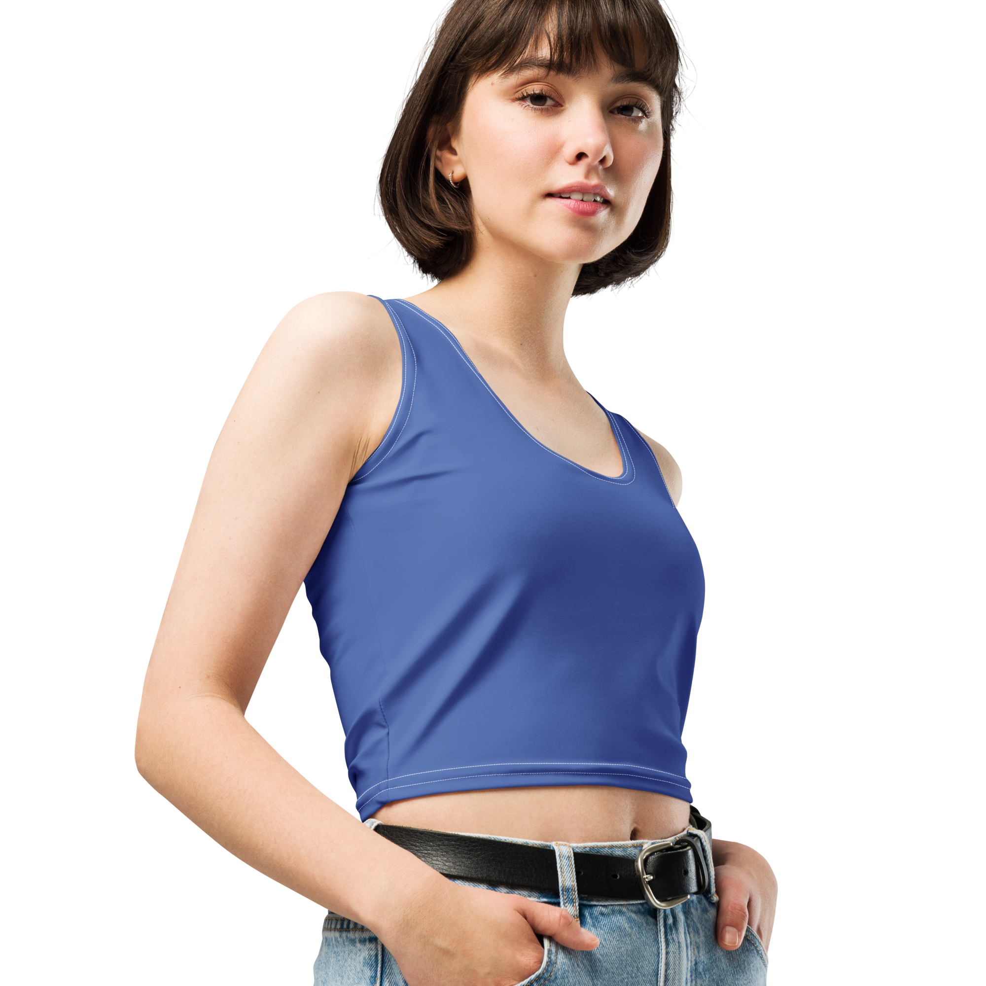 Basics - Marine Blue Crop Top