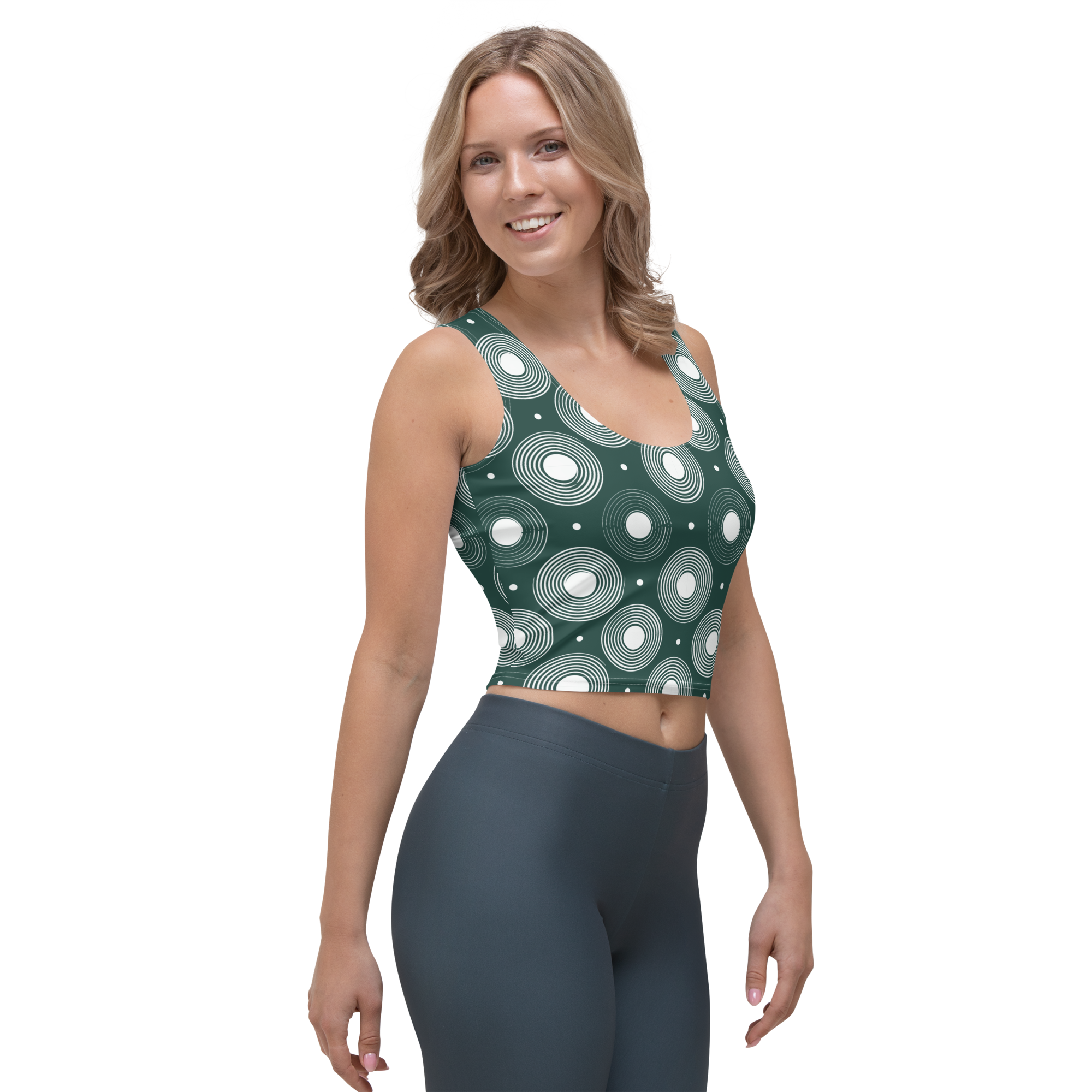 Circle - Green Crop Top