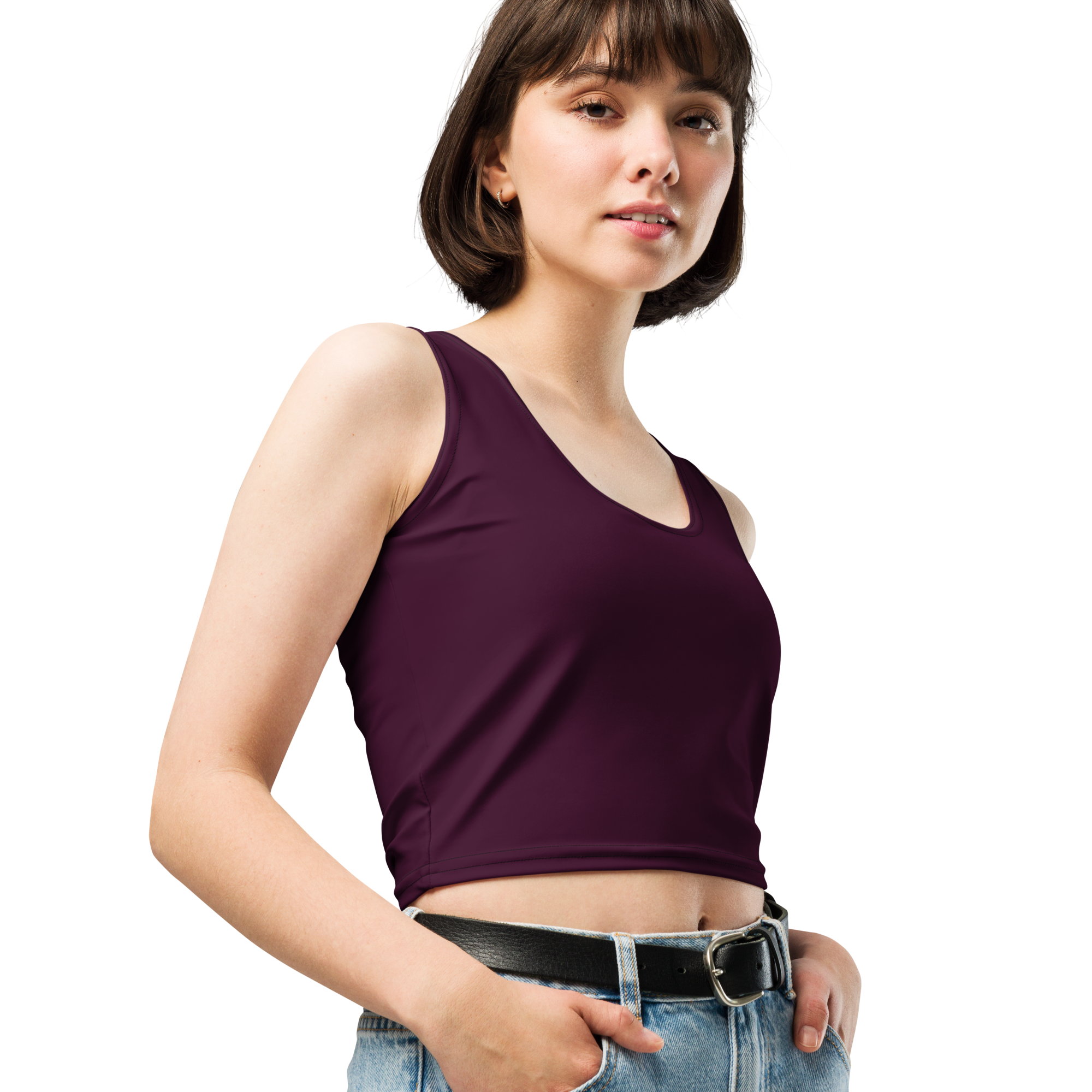 Basics - Eggplant Crop Top