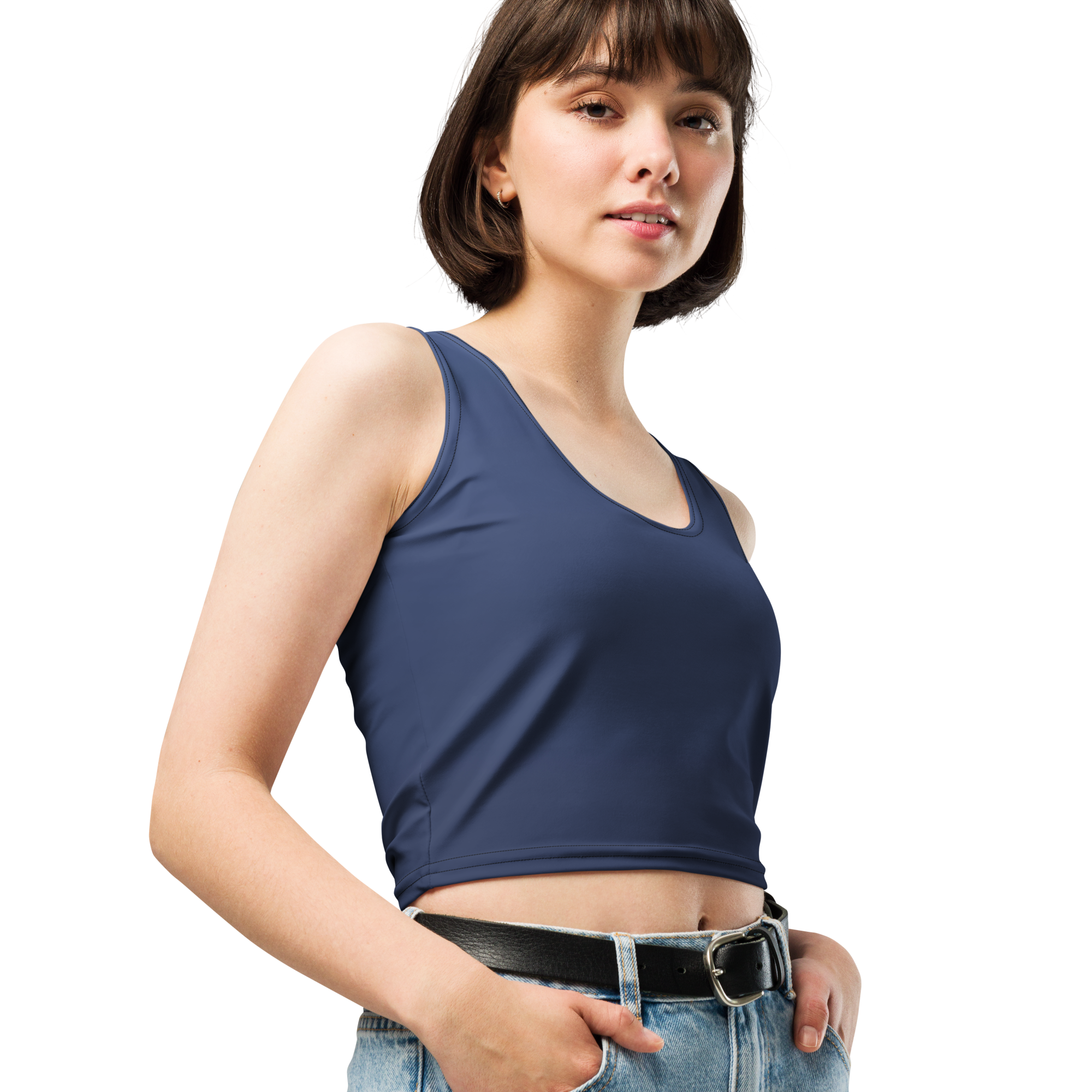 Faded - Navy Crop Top