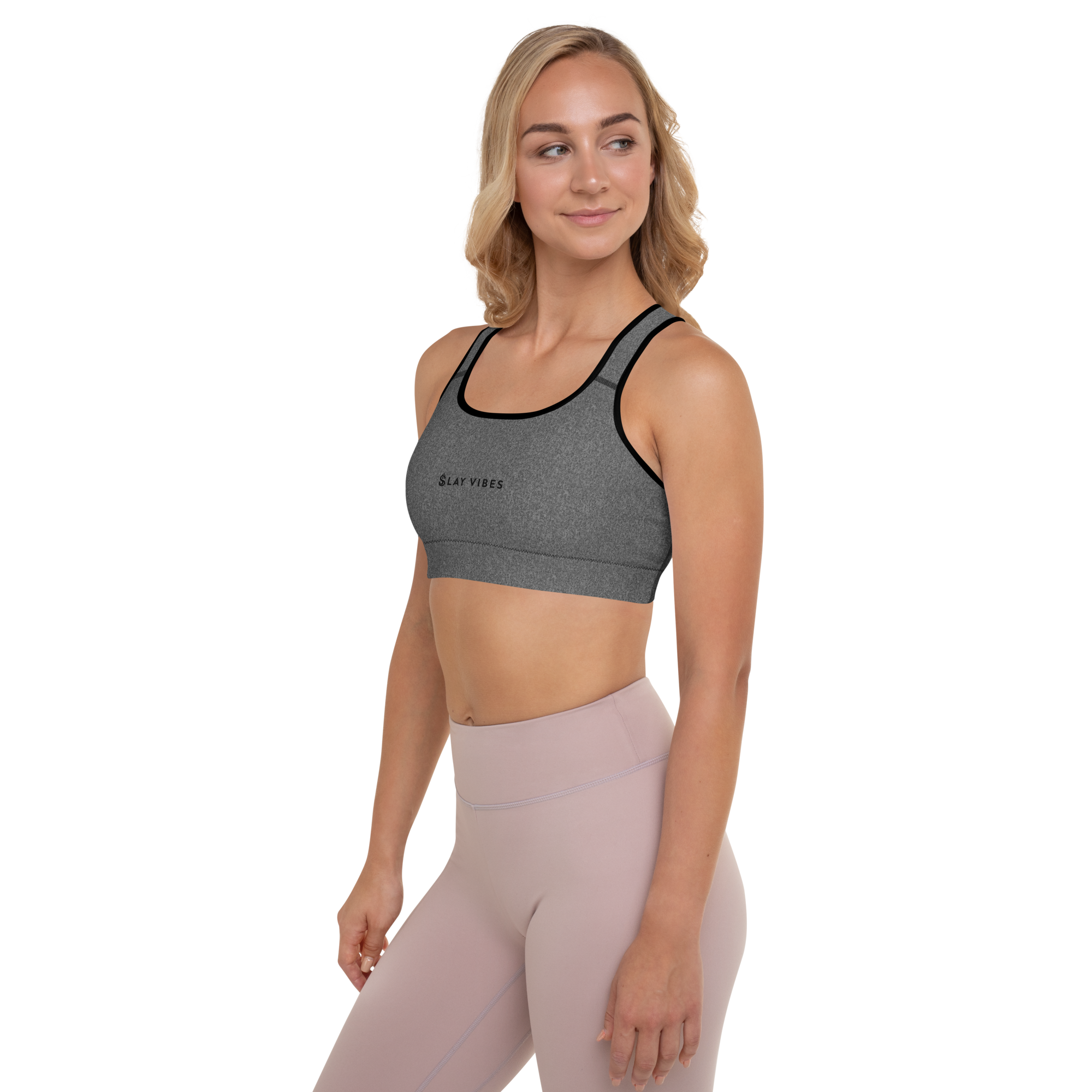 Heather Dark Grey Sports Bra