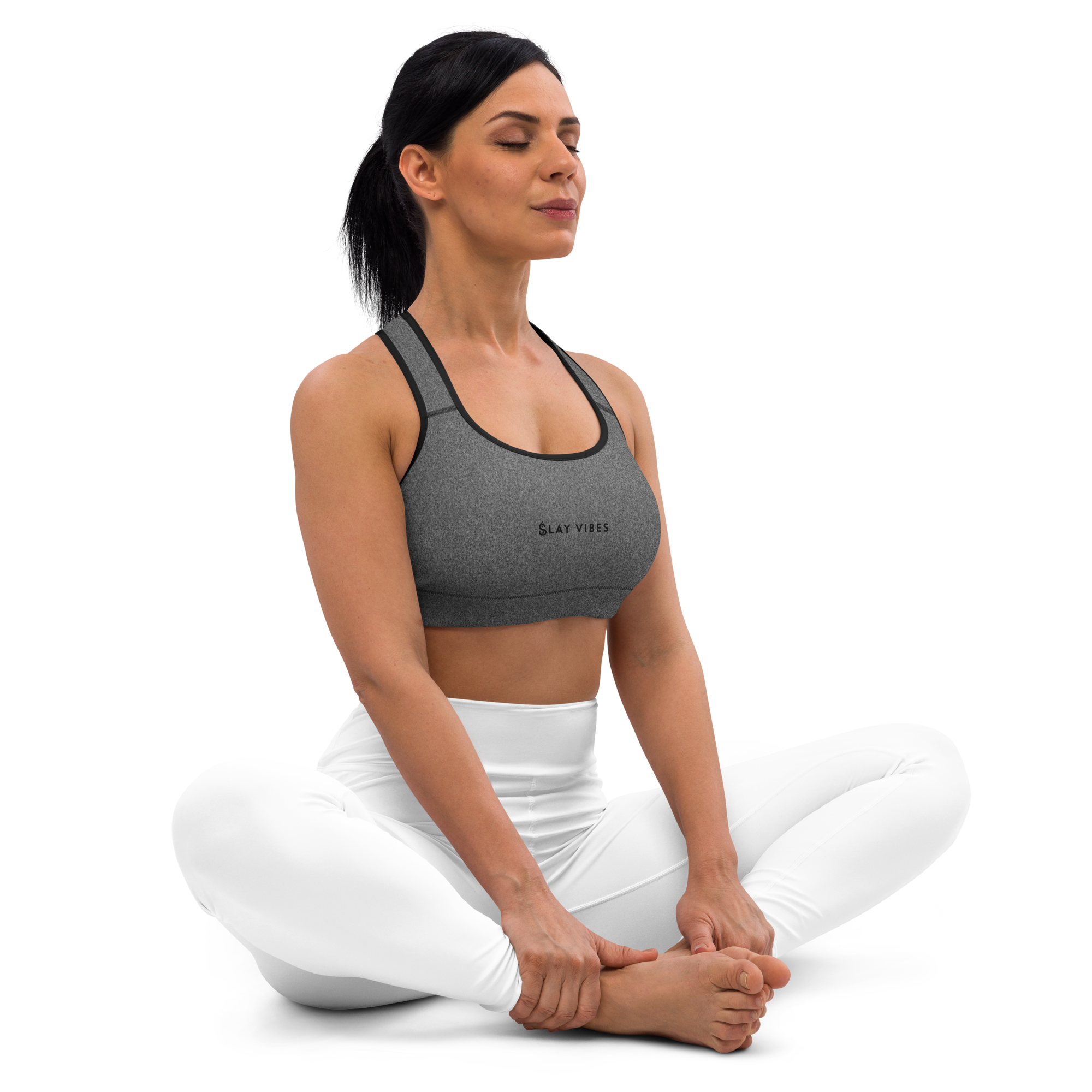 Heather Dark Grey Sports Bra