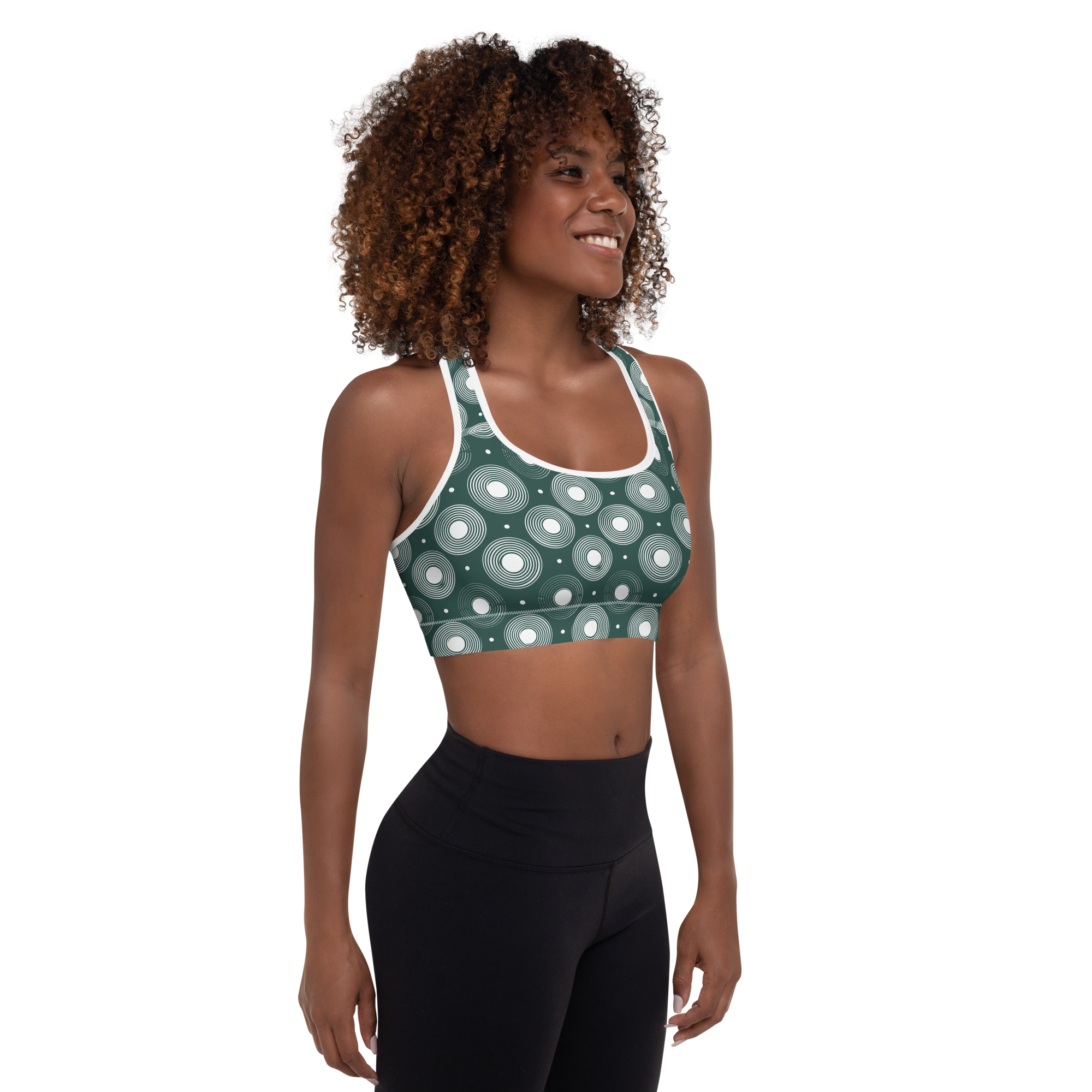 Circle - Green Sports Bra