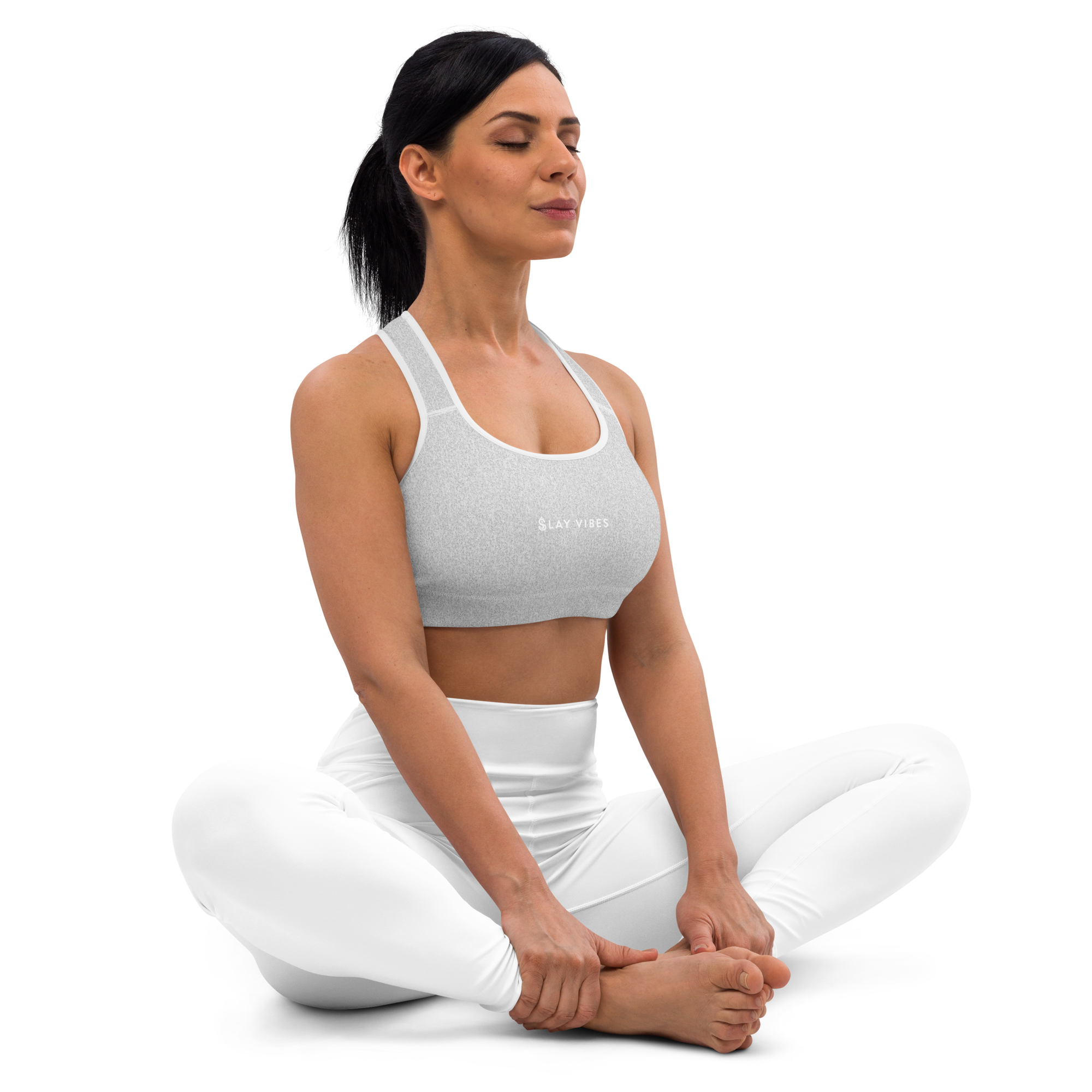 Heather Light Grey Sports Bra