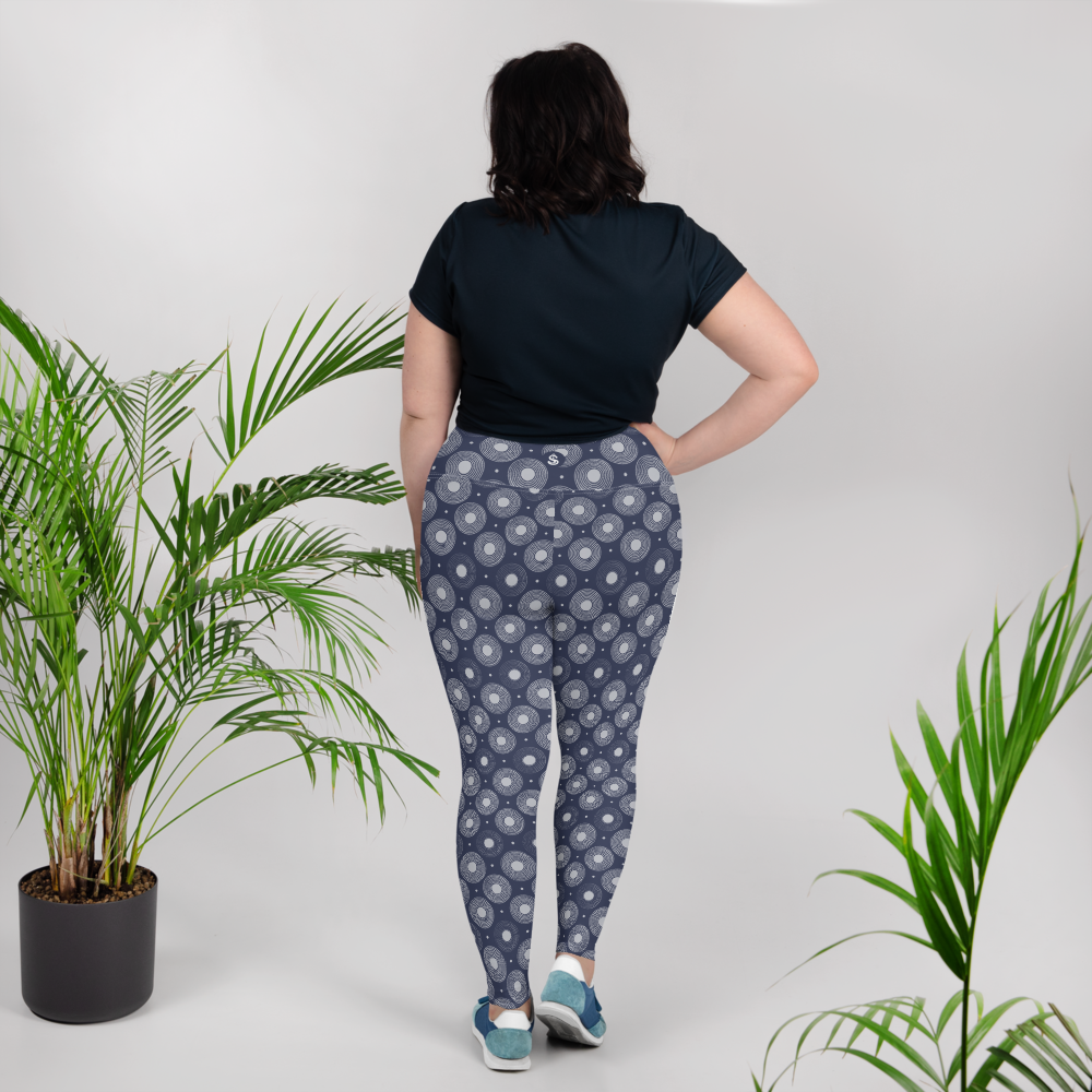 Circle - Navy High-Waist Plus Size Leggings