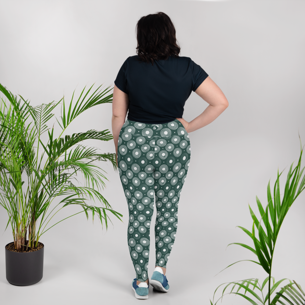 Circle - Green High-Waist Plus Size Leggings