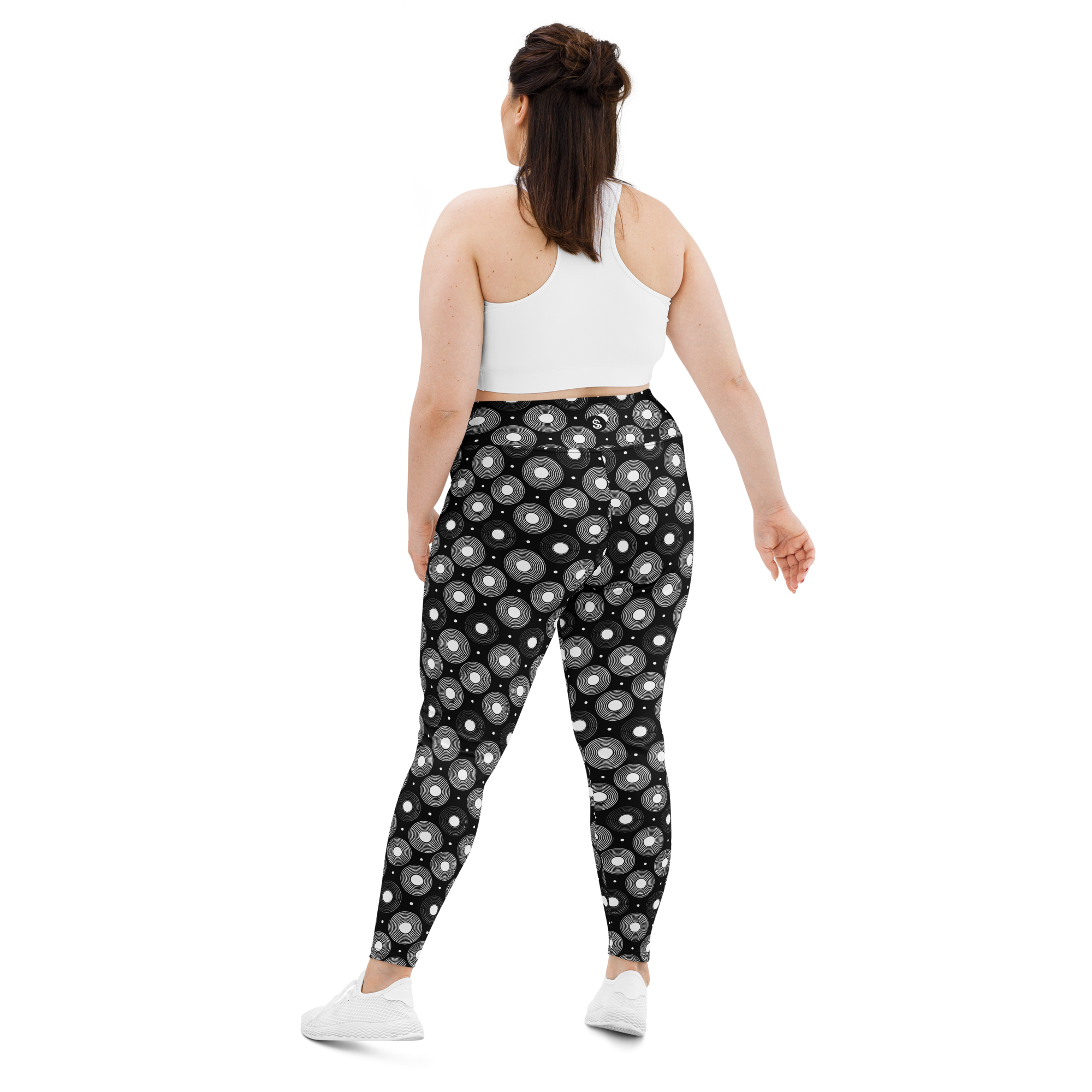 Circle - Black High-Waist Plus Size Leggings