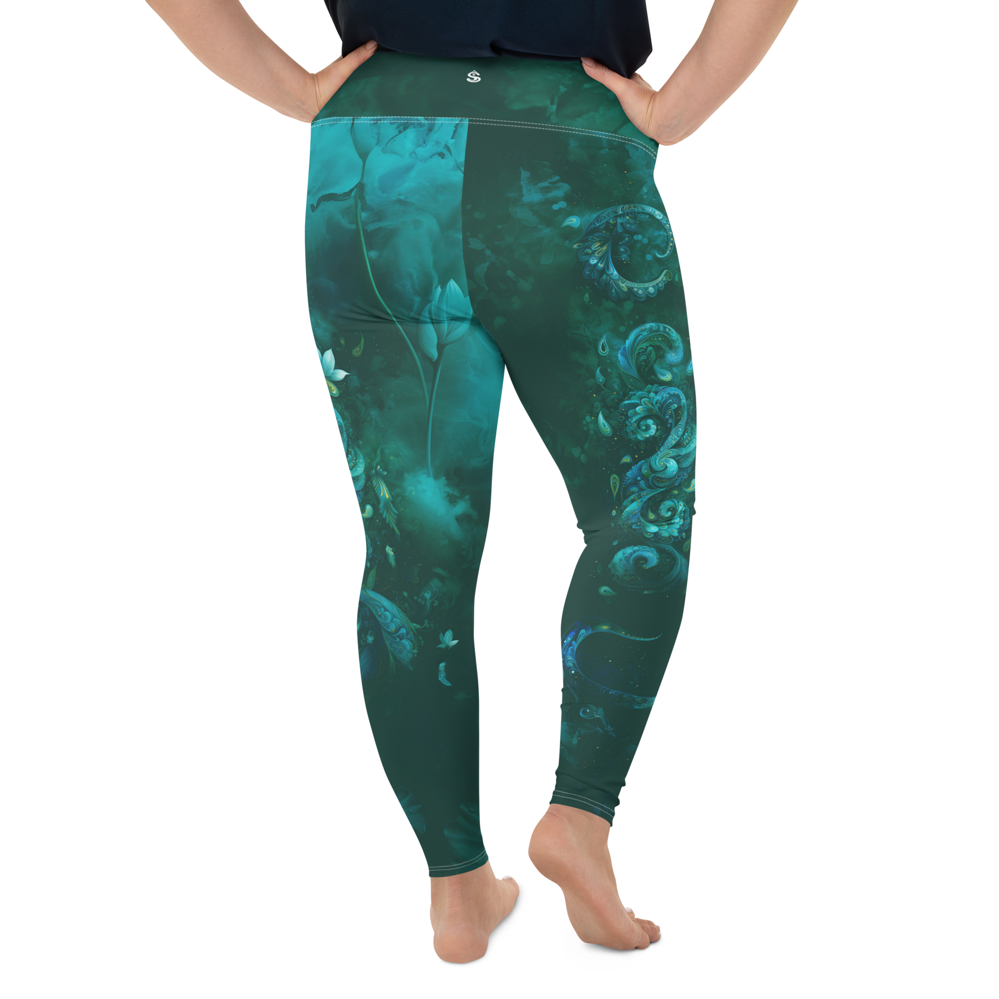 Believe - Green High-Waist Plus Size Leggings