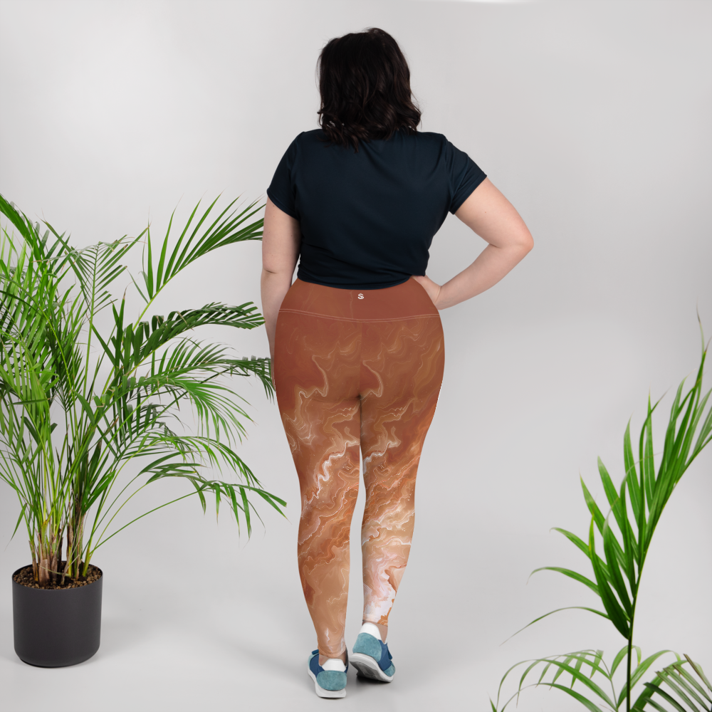 Awaken - Terracotta High-Waist Plus Size Leggings