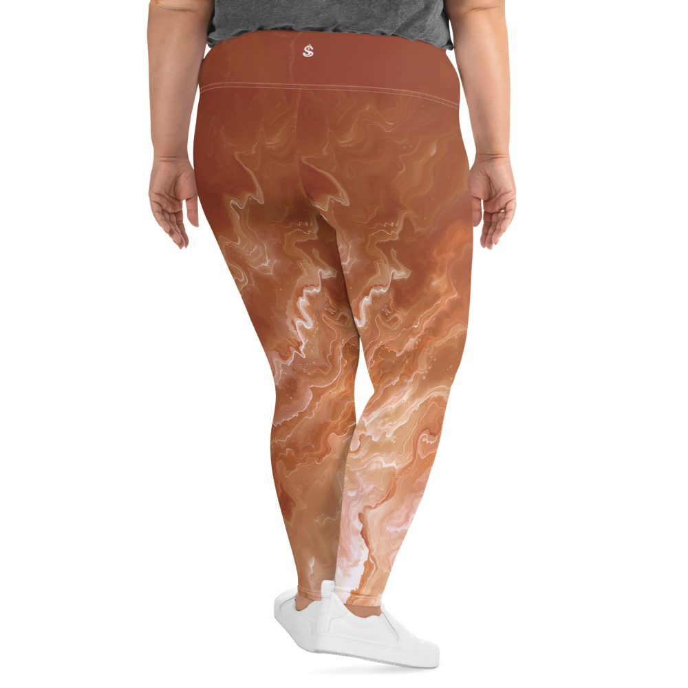 Awaken - Terracotta High-Waist Plus Size Leggings