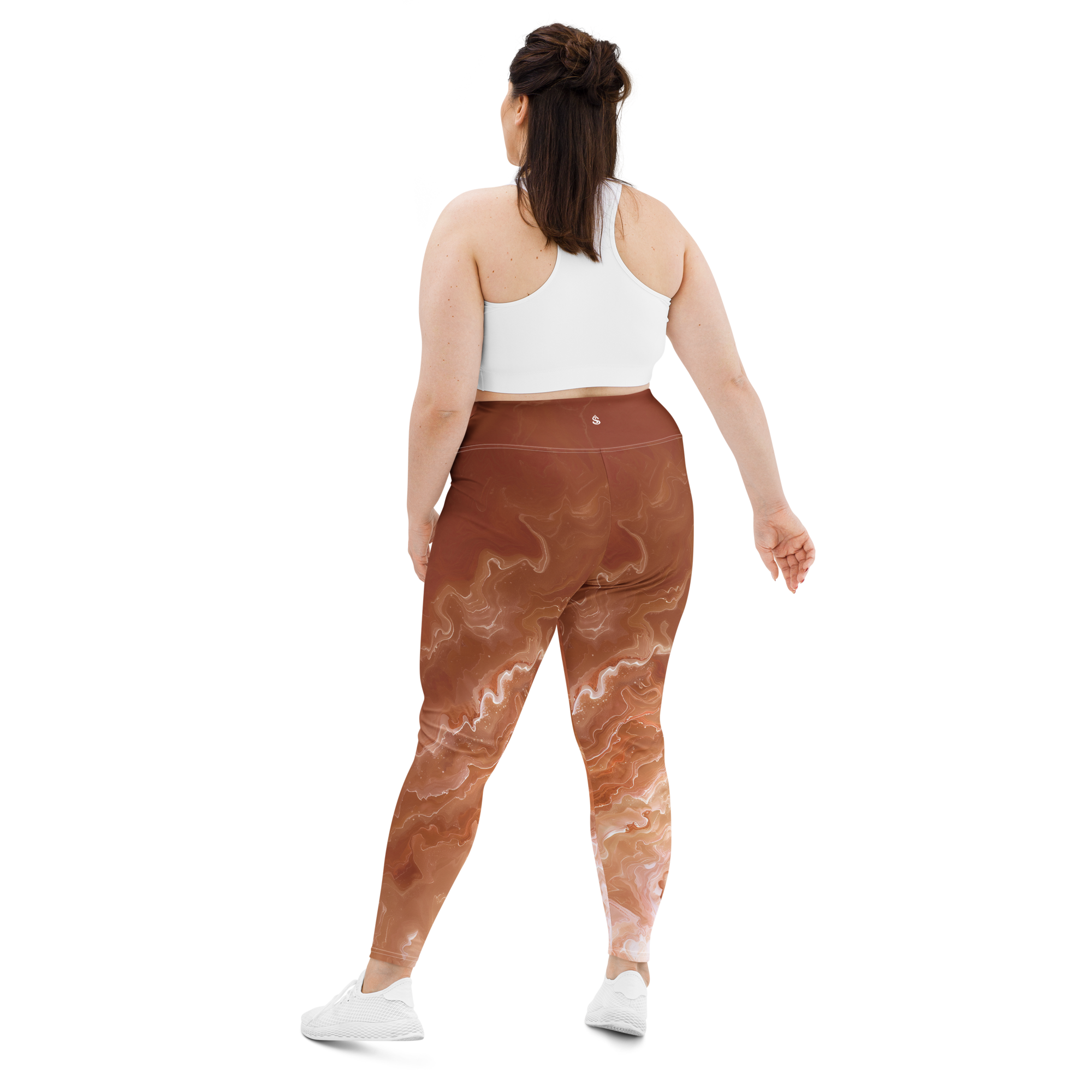 Awaken - Terracotta High-Waist Plus Size Leggings