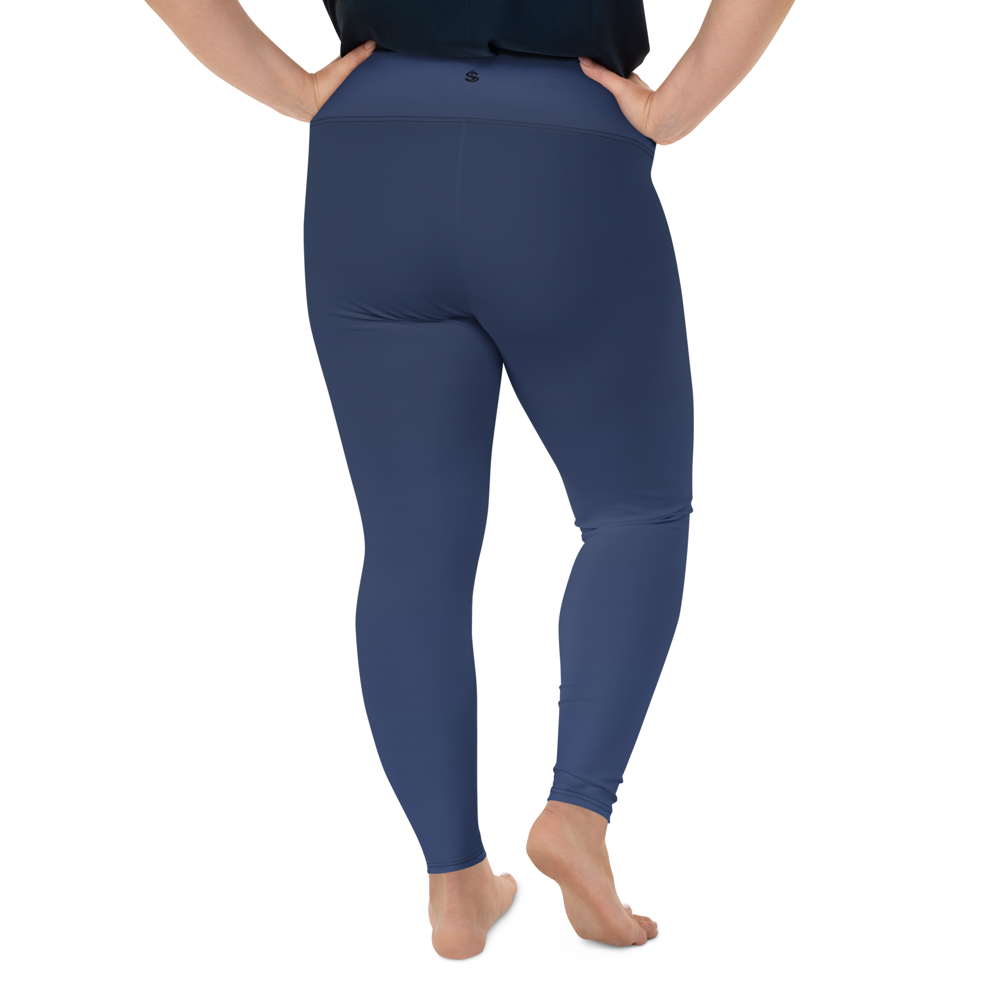 Navy Faded High-Waist Plus Size Leggings