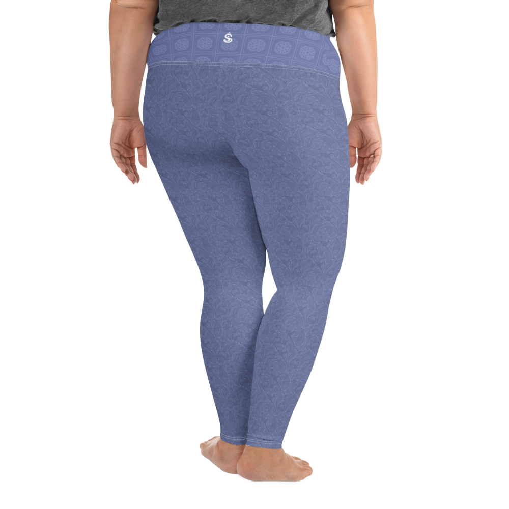 Paisley - Royal Blue Plus Size Leggings