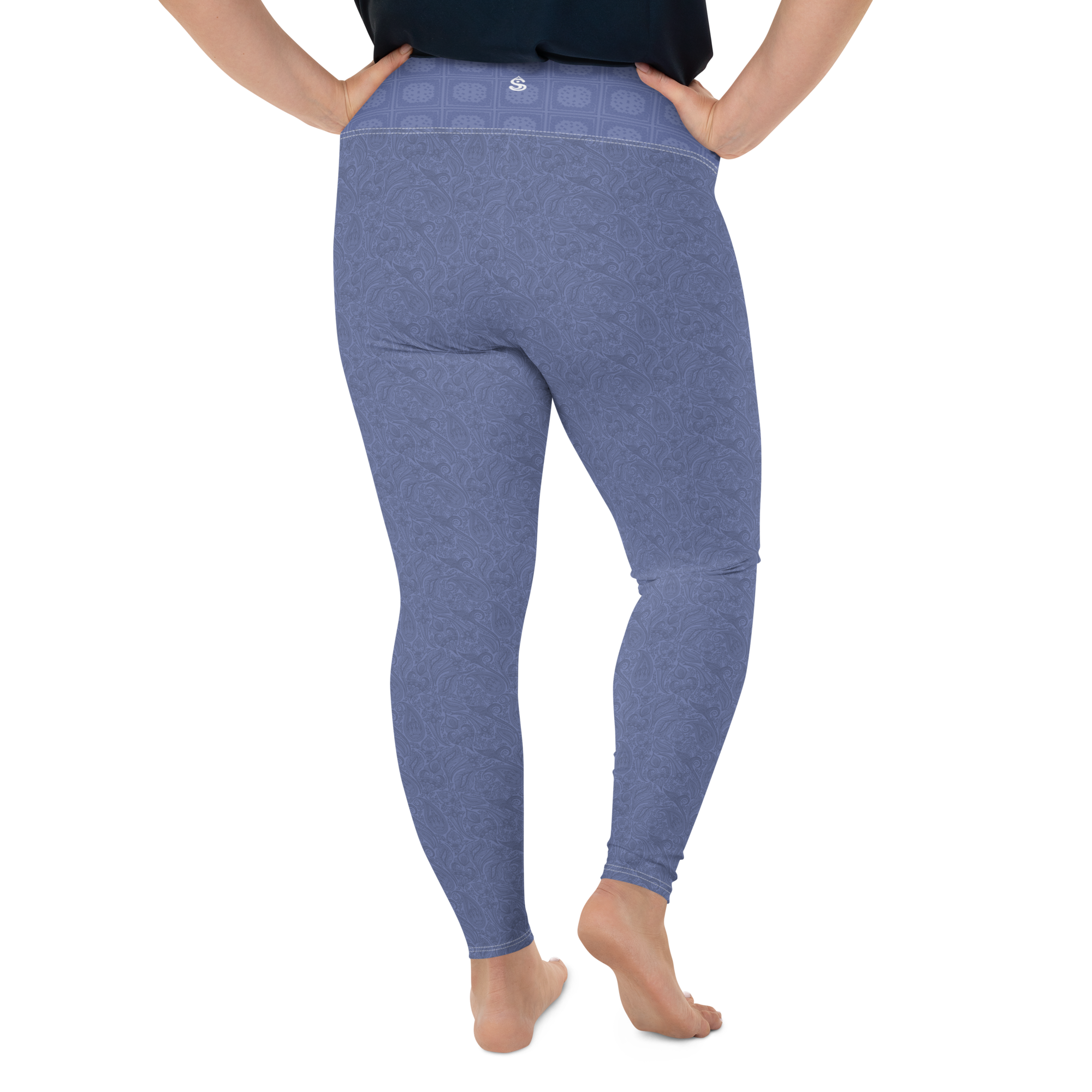 Paisley - Royal Blue Plus Size Leggings