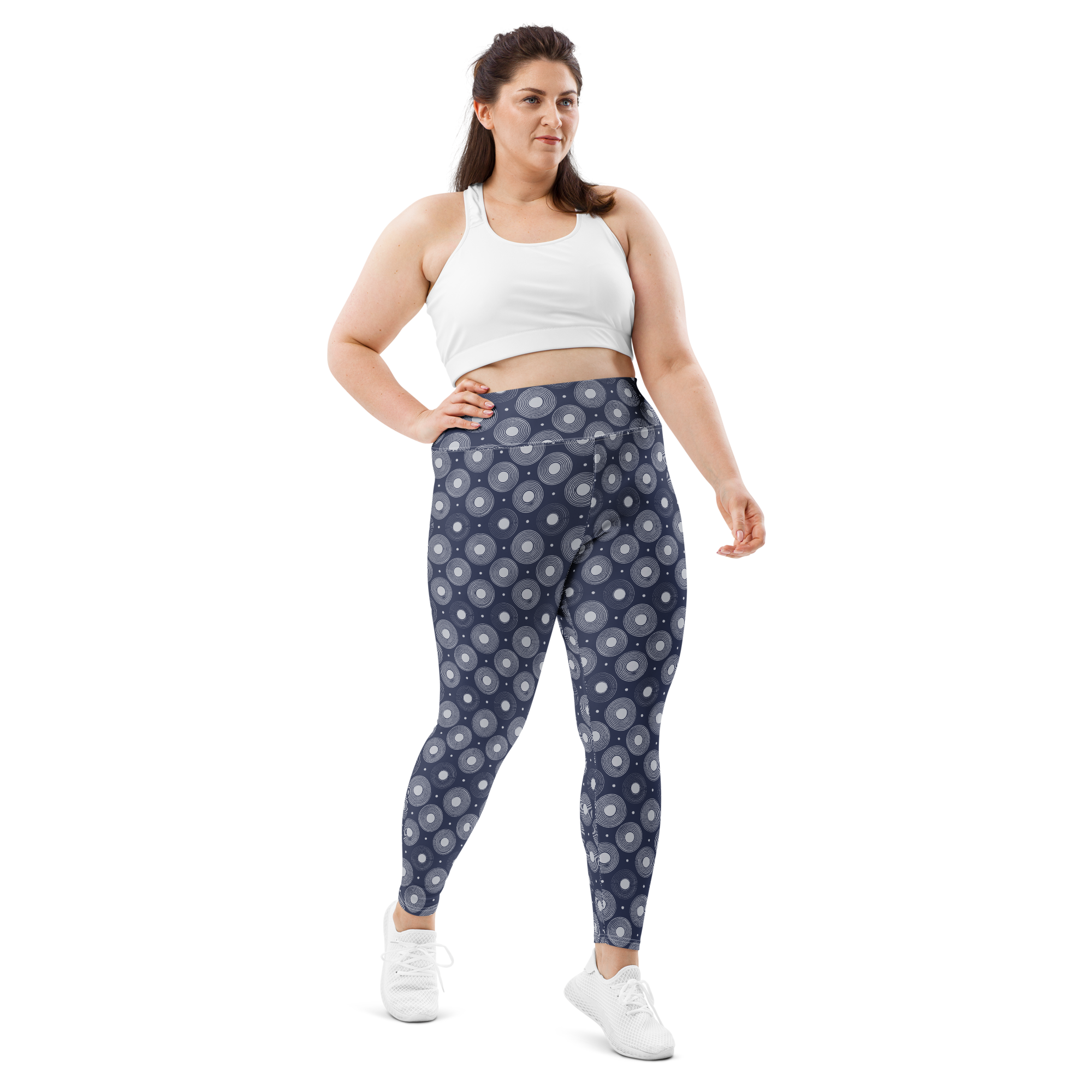 Circle - Navy High-Waist Plus Size Leggings