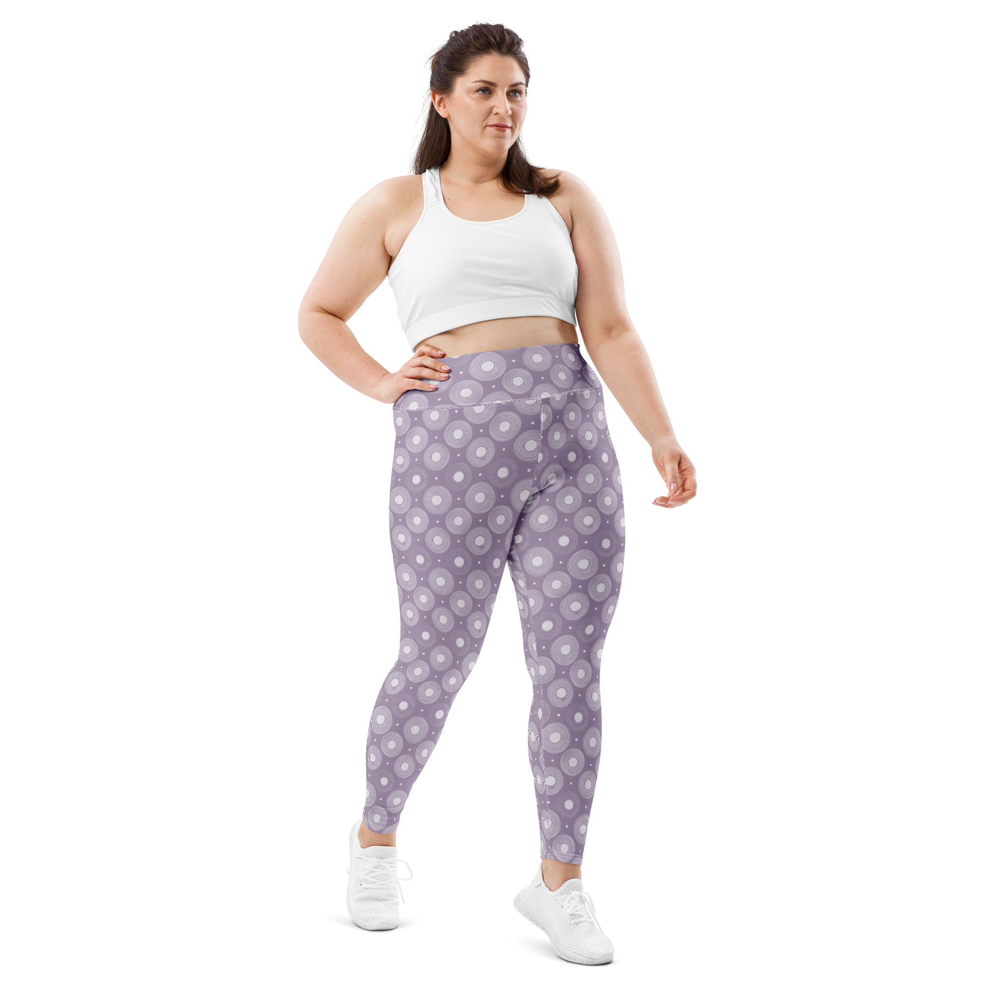 Circle - Lavender High-Waist Plus Size Leggings