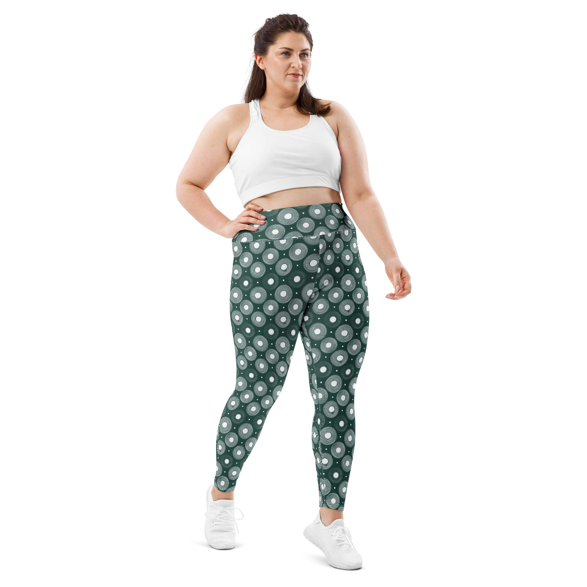 Circle - Green High-Waist Plus Size Leggings