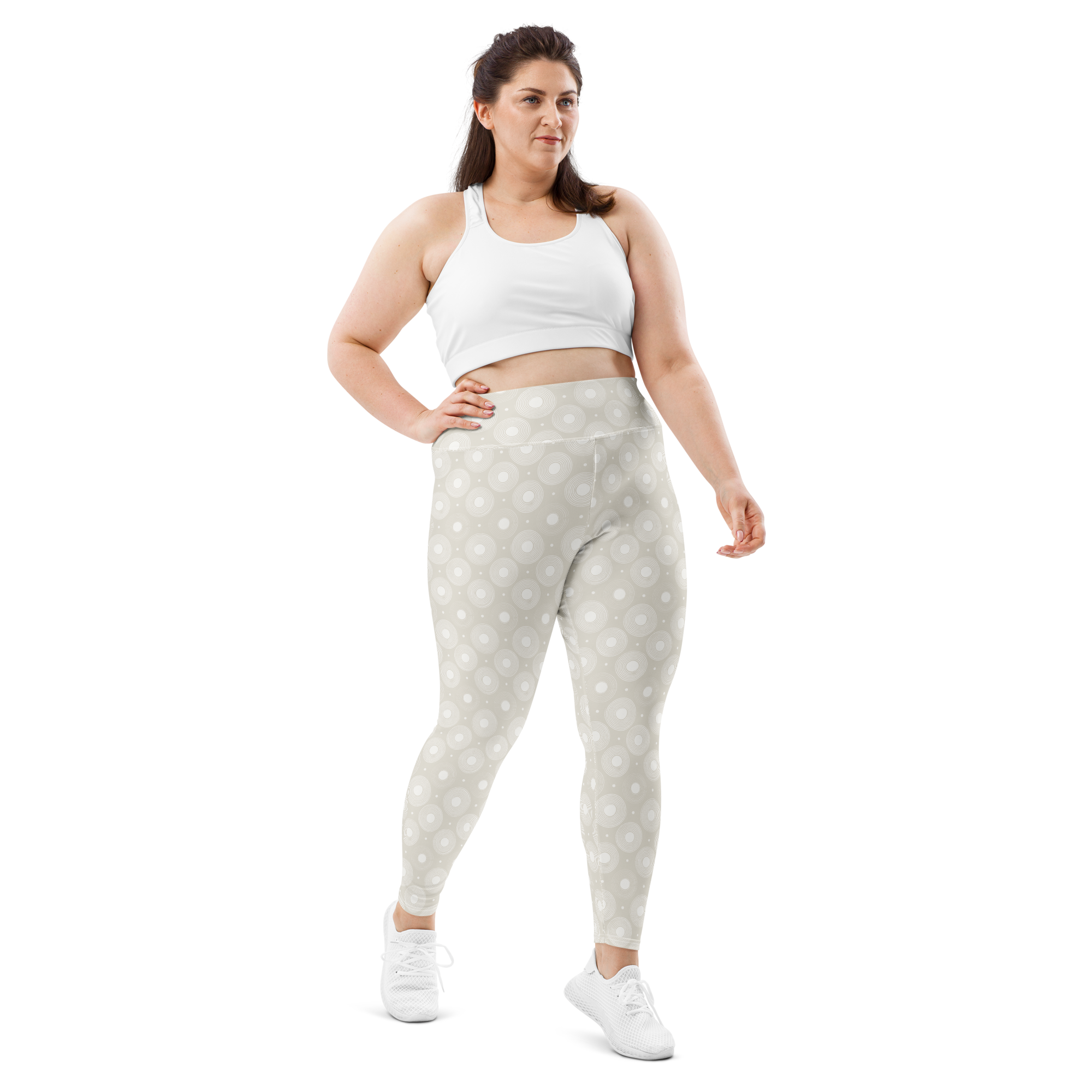 Circle - Bone High-Waist Plus Size Leggings