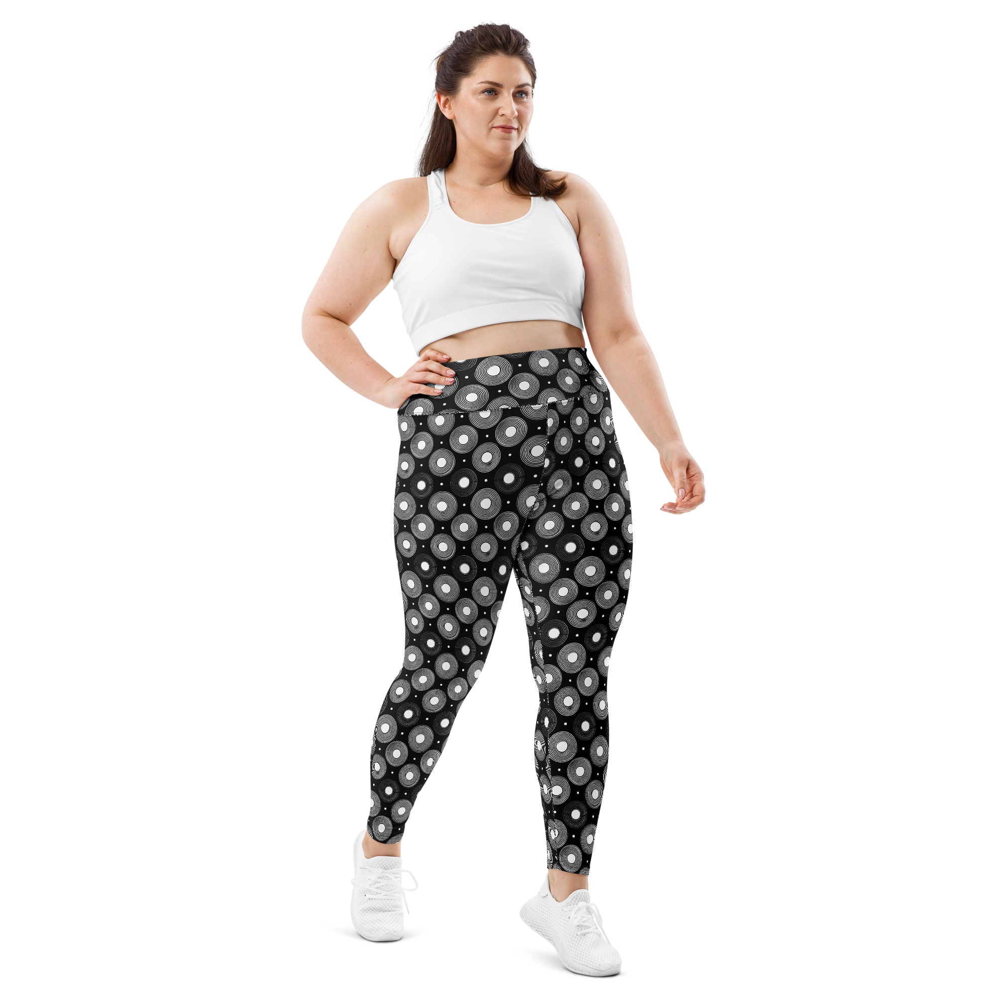 Circle - Black High-Waist Plus Size Leggings