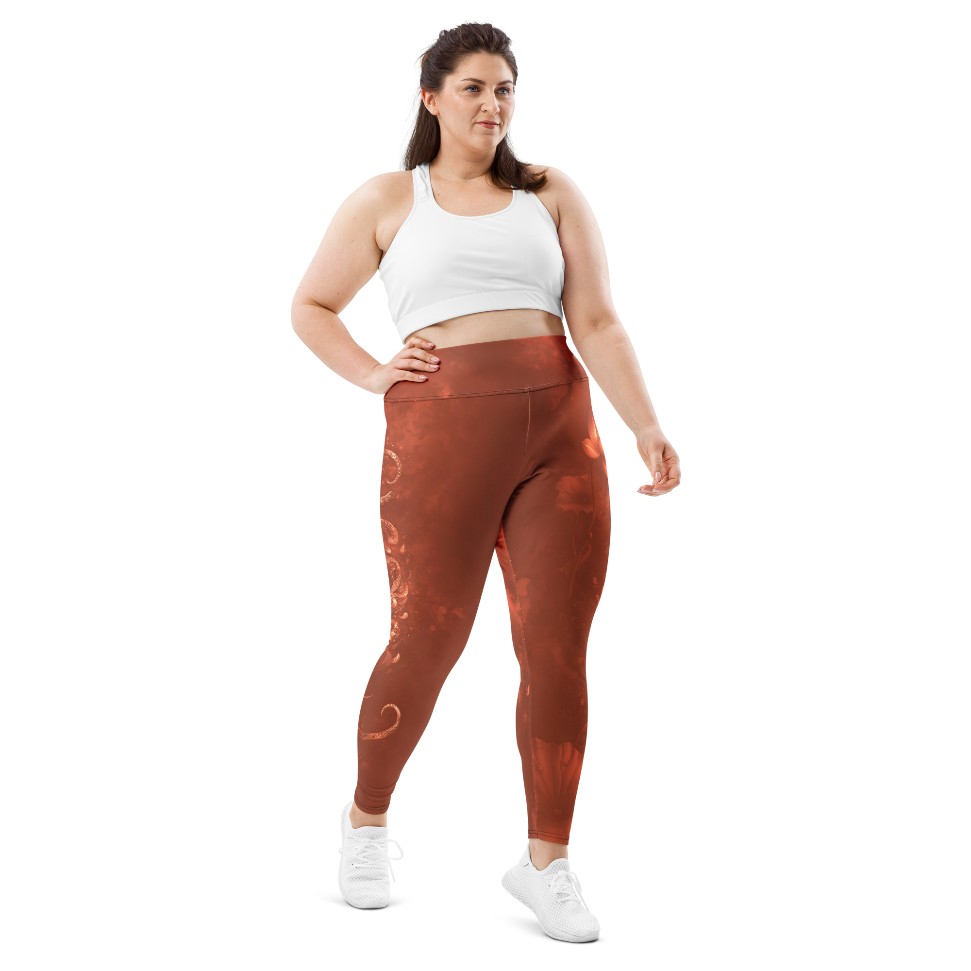 Believe - Terracotta High-Waist Plus Size Leggings