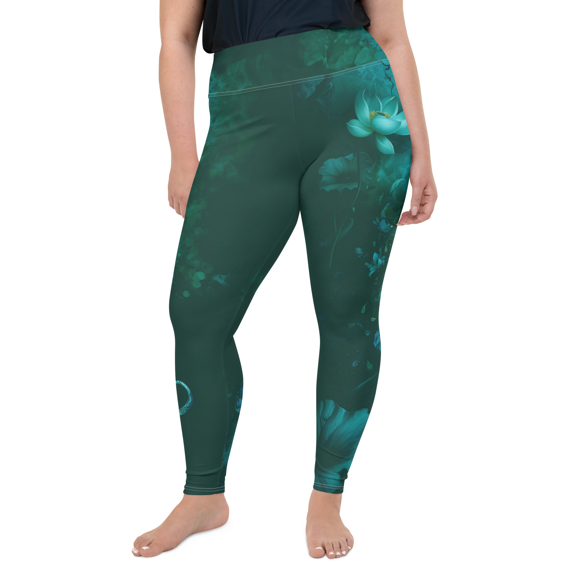 Believe - Green High-Waist Plus Size Leggings