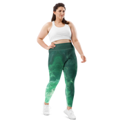 Awaken - Green High-Waist Plus Size Leggings