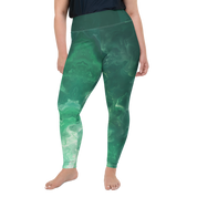 Awaken - Green High-Waist Plus Size Leggings