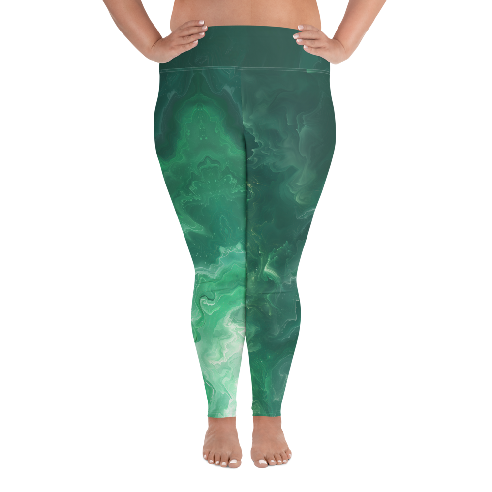 Awaken - Green High-Waist Plus Size Leggings