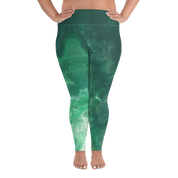 Awaken - Green High-Waist Plus Size Leggings