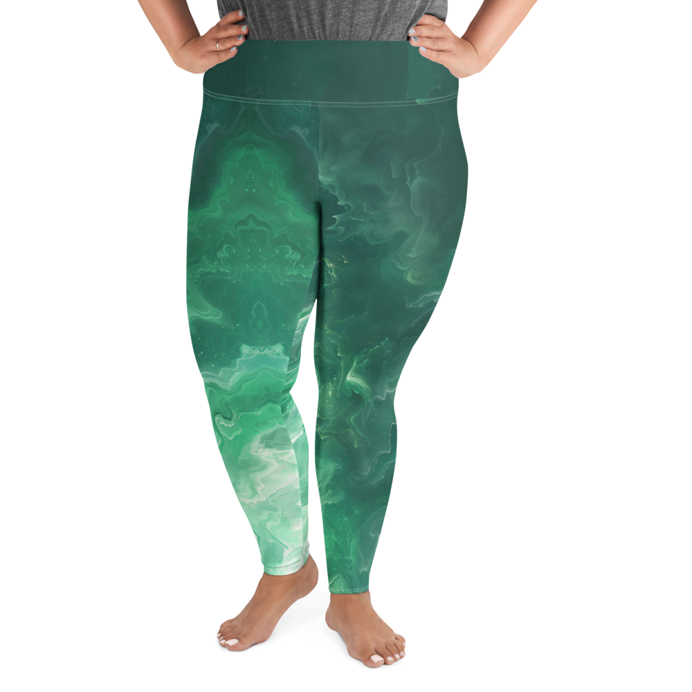 Awaken - Green High-Waist Plus Size Leggings