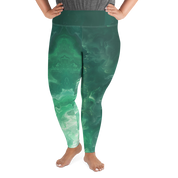 Awaken - Green High-Waist Plus Size Leggings