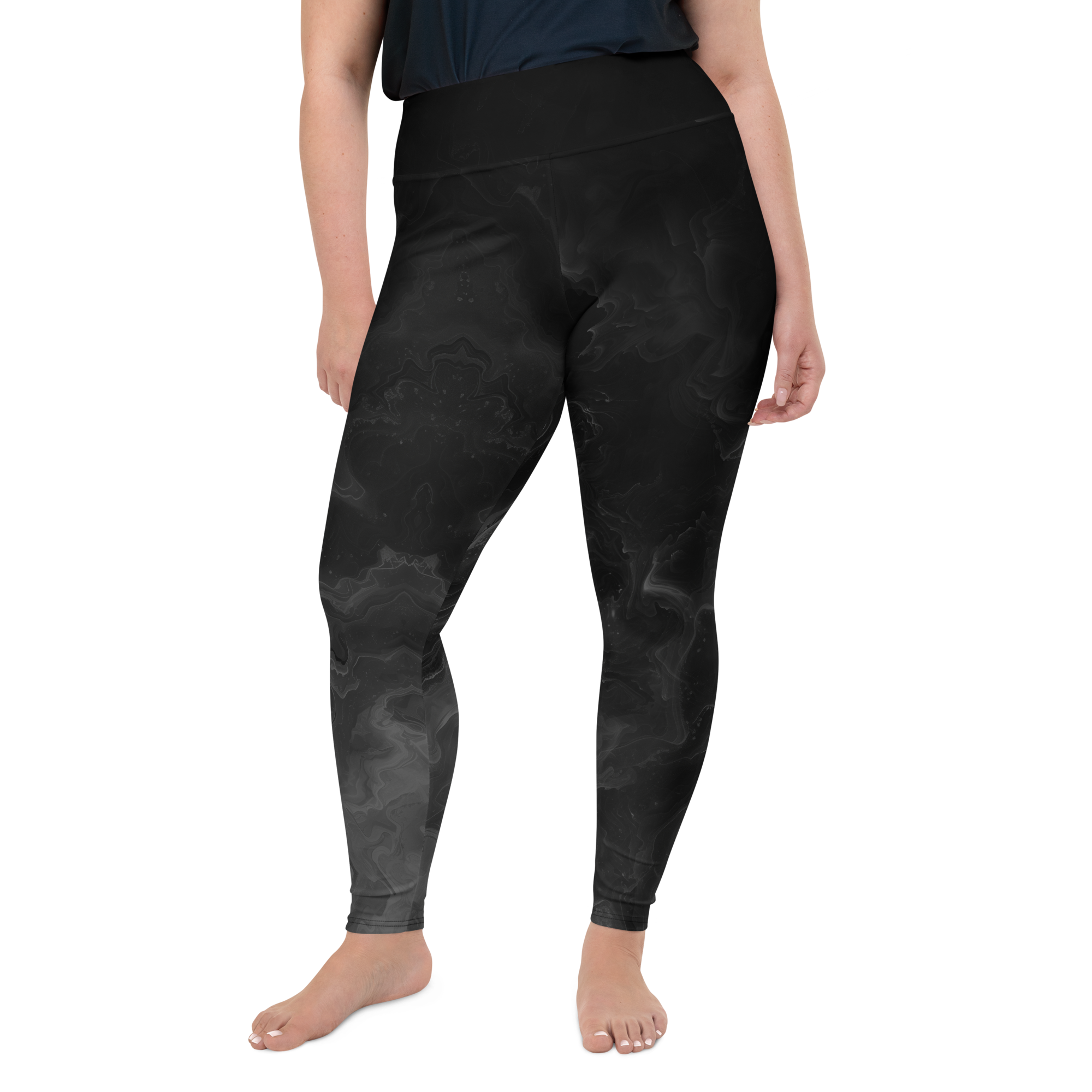 Awaken - Black High-Waist Plus Size Leggings