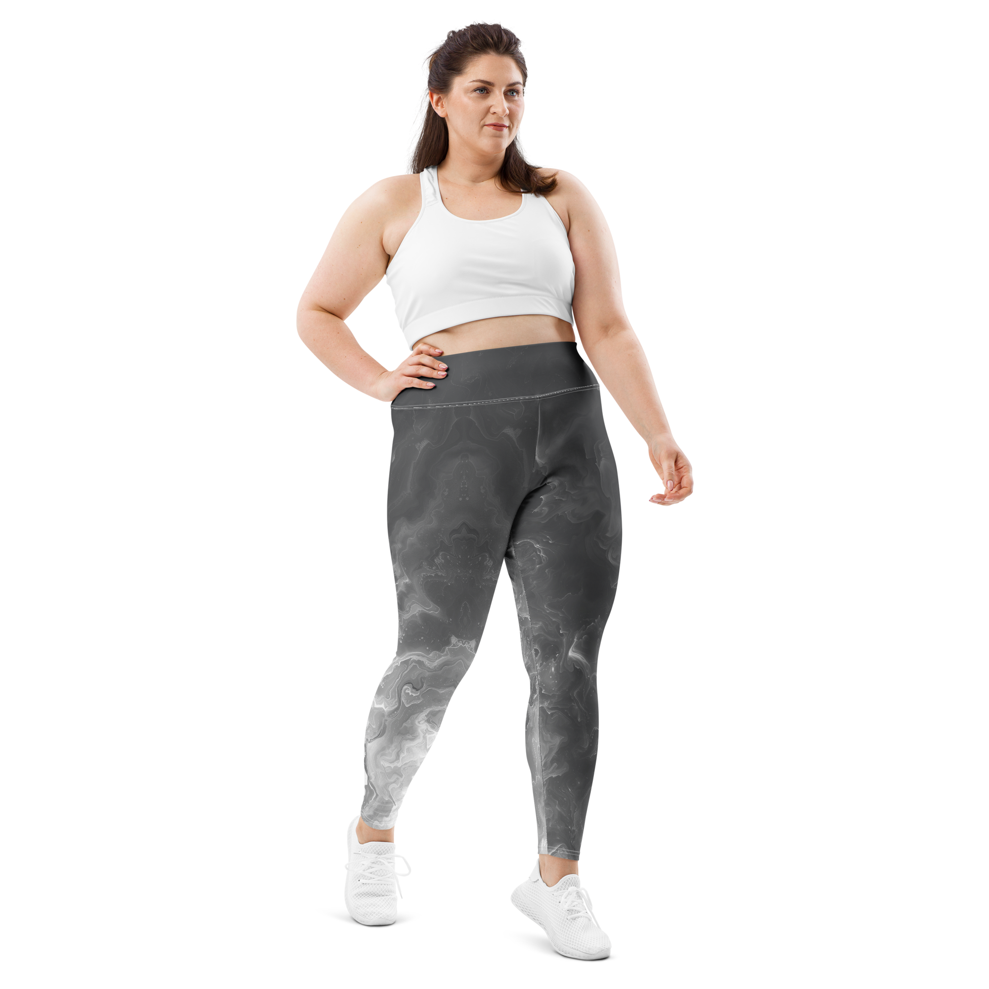 Awaken - Anthracite High-Waist Plus Size Leggings