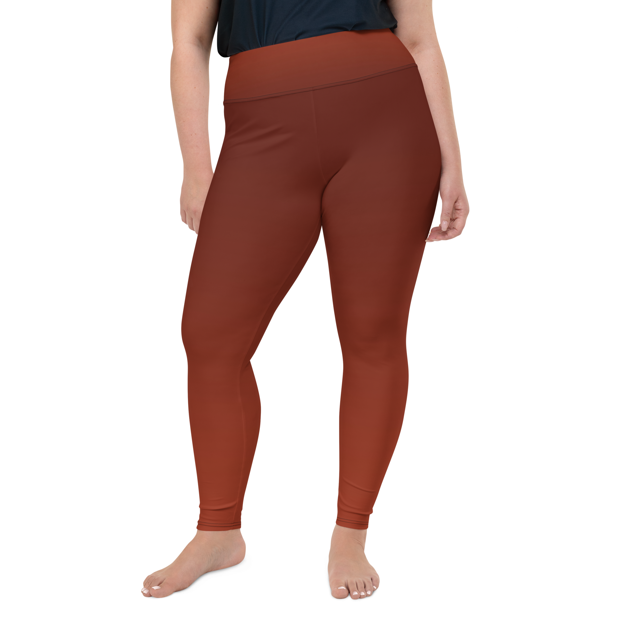 Faded - Terracotta High-Waist Plus Size Leggings