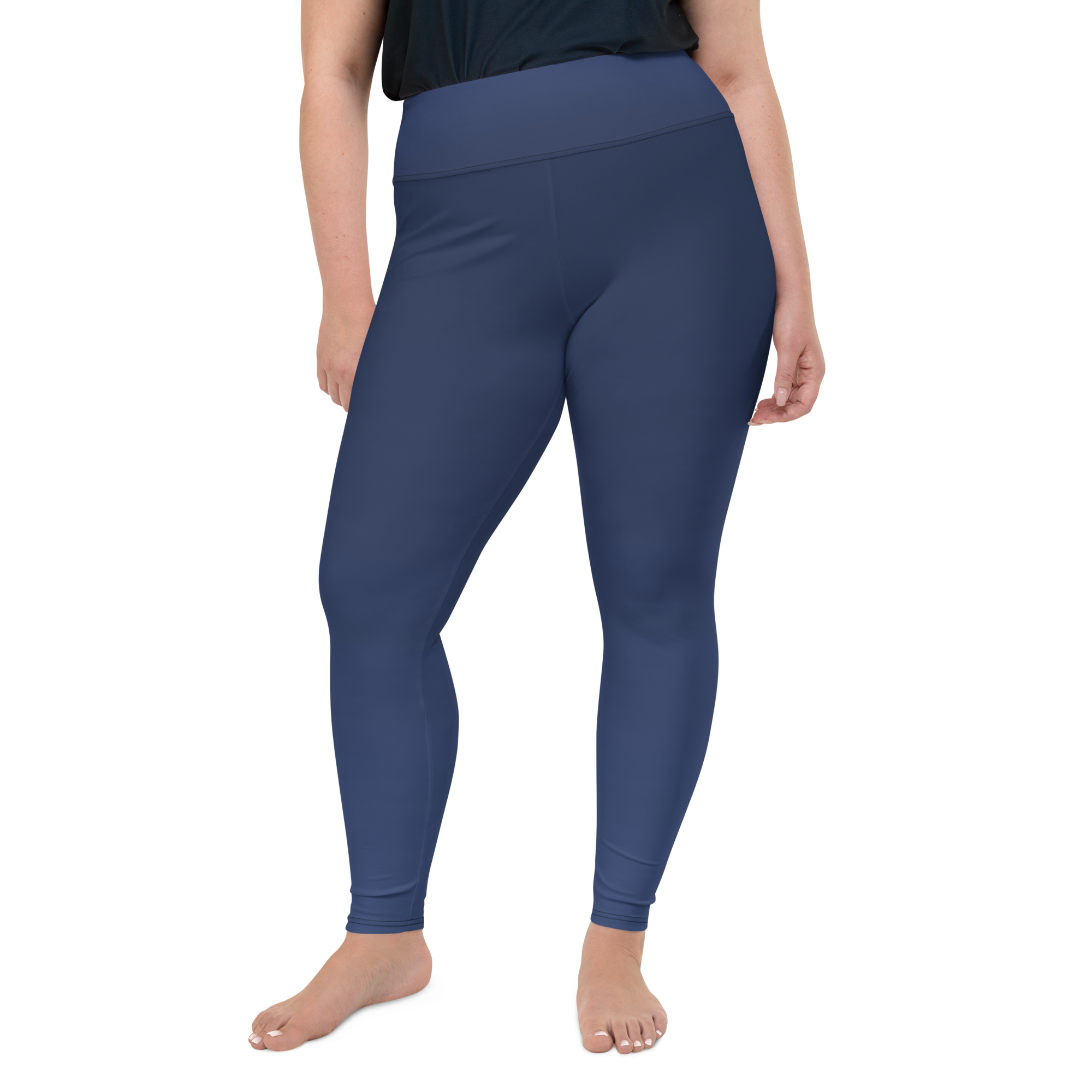 Navy Faded High-Waist Plus Size Leggings