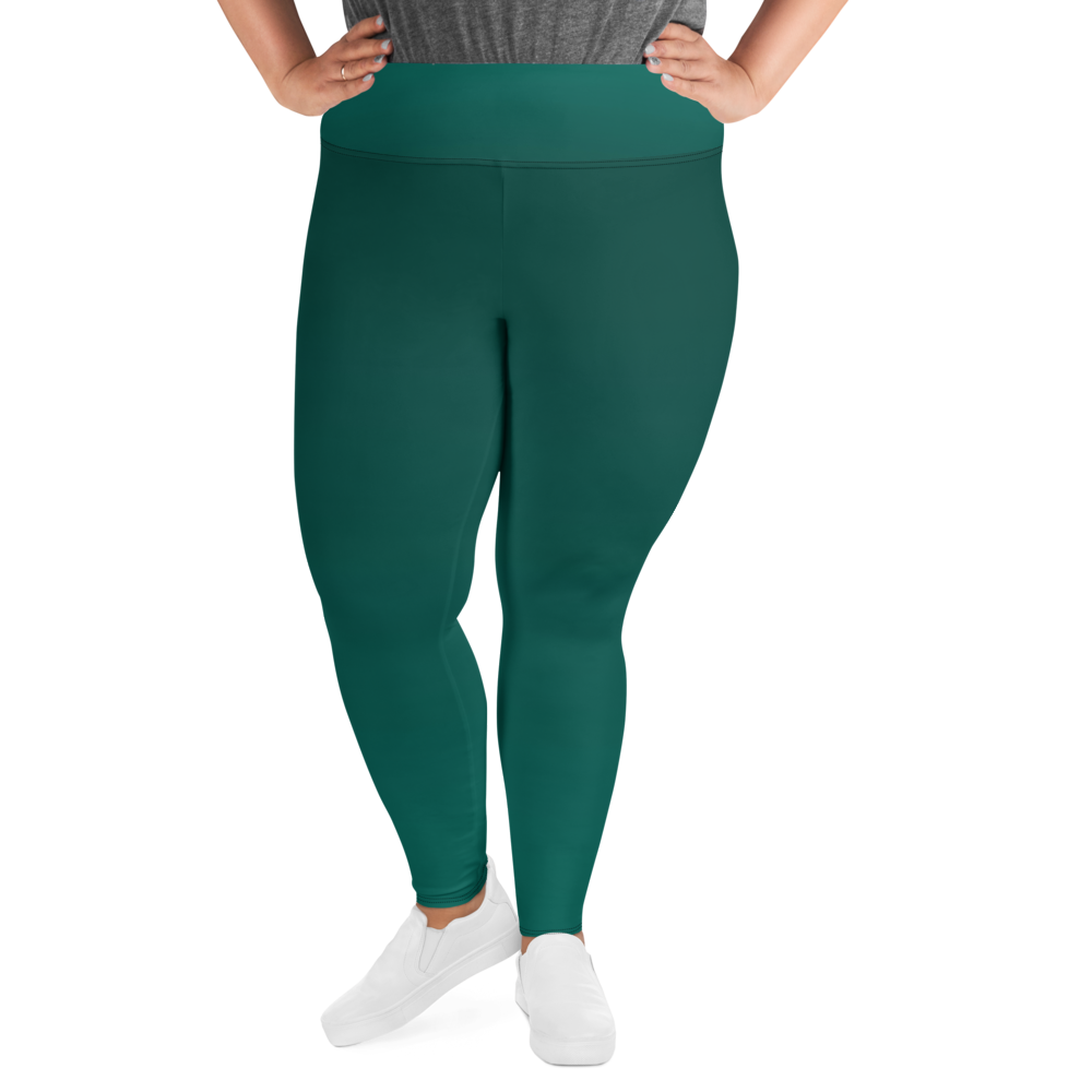 Green Faded High-Waist Plus Size Leggings