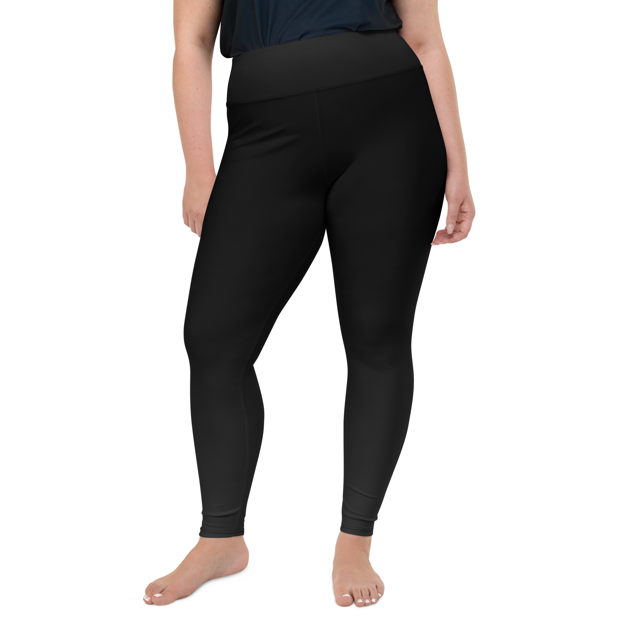 Black Faded High-Waist Plus Size Leggings