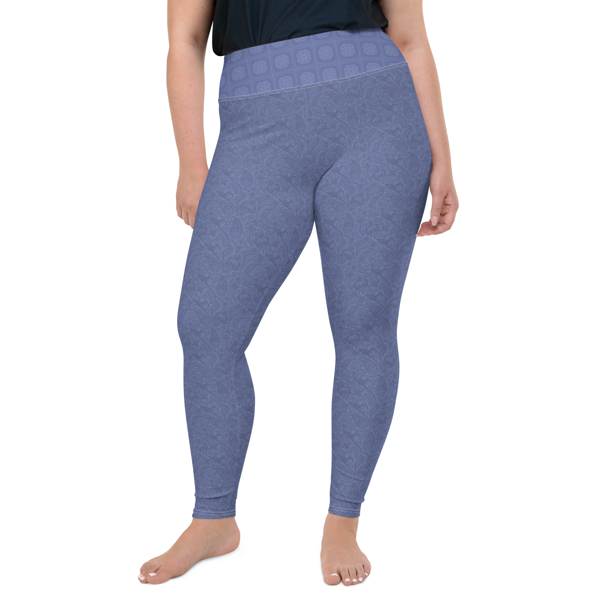 Paisley - Royal Blue Plus Size Leggings