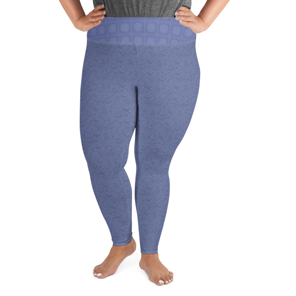 Paisley - Royal Blue Plus Size Leggings