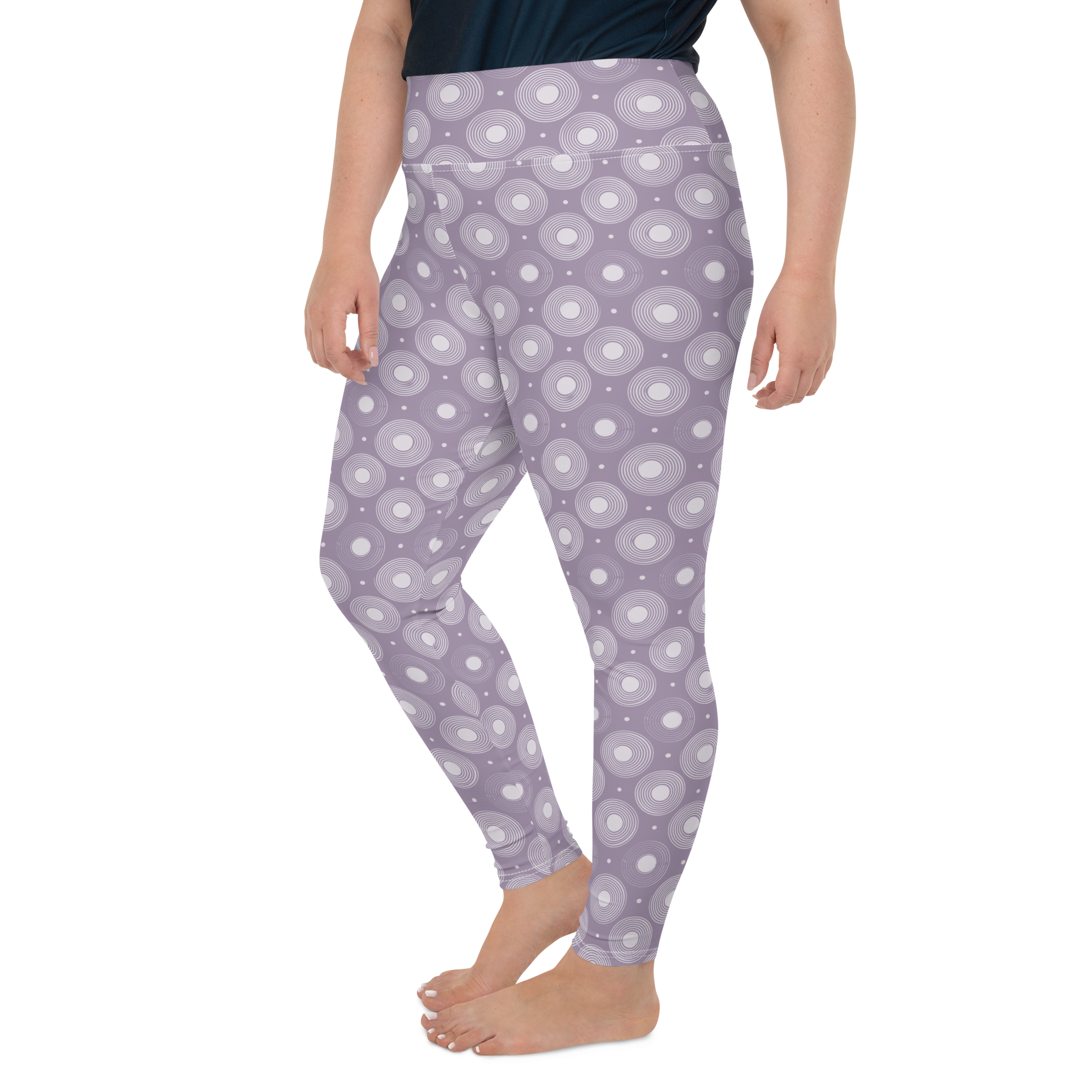 Circle - Lavender High-Waist Plus Size Leggings