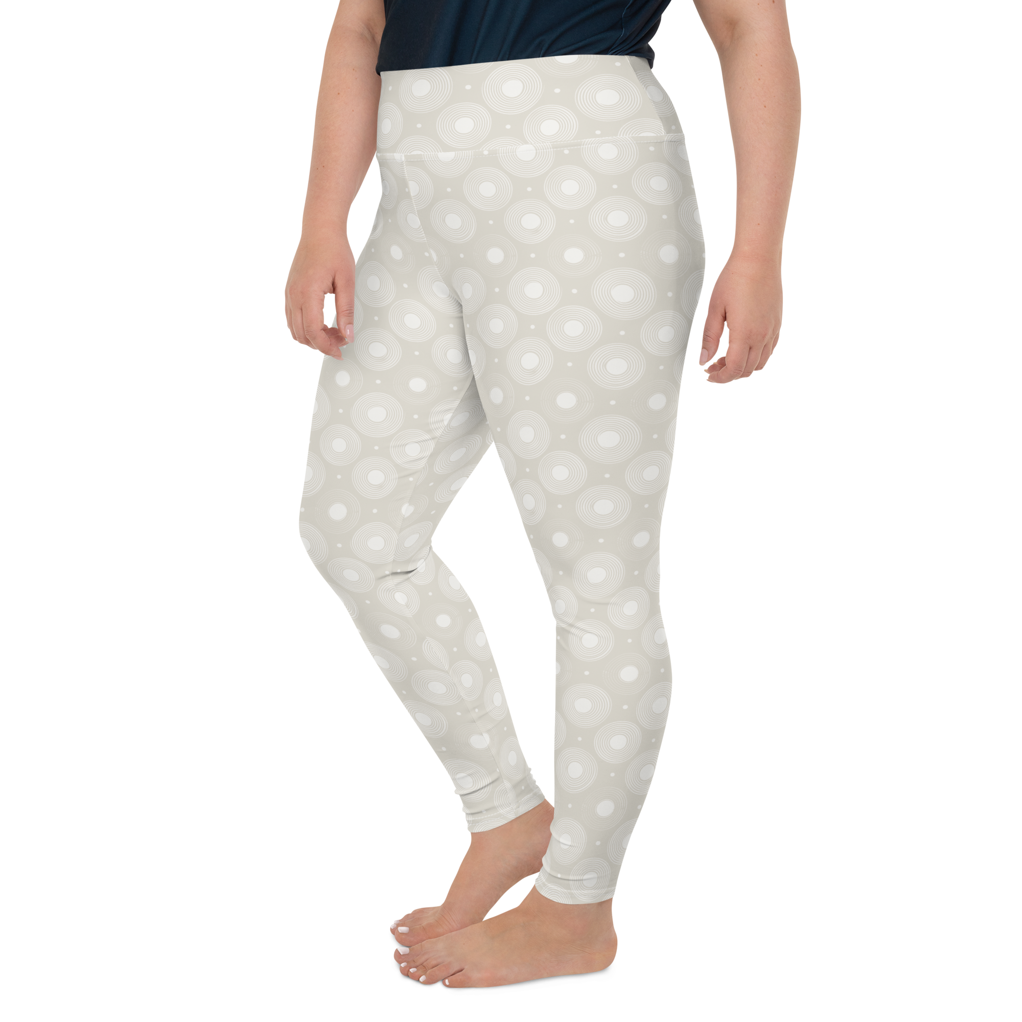 Circle - Bone High-Waist Plus Size Leggings