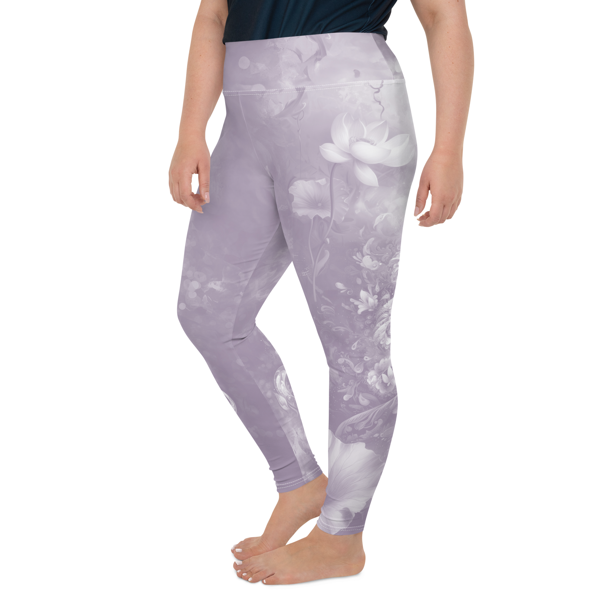 Believe - Lavender High-Waist Plus Size Leggings