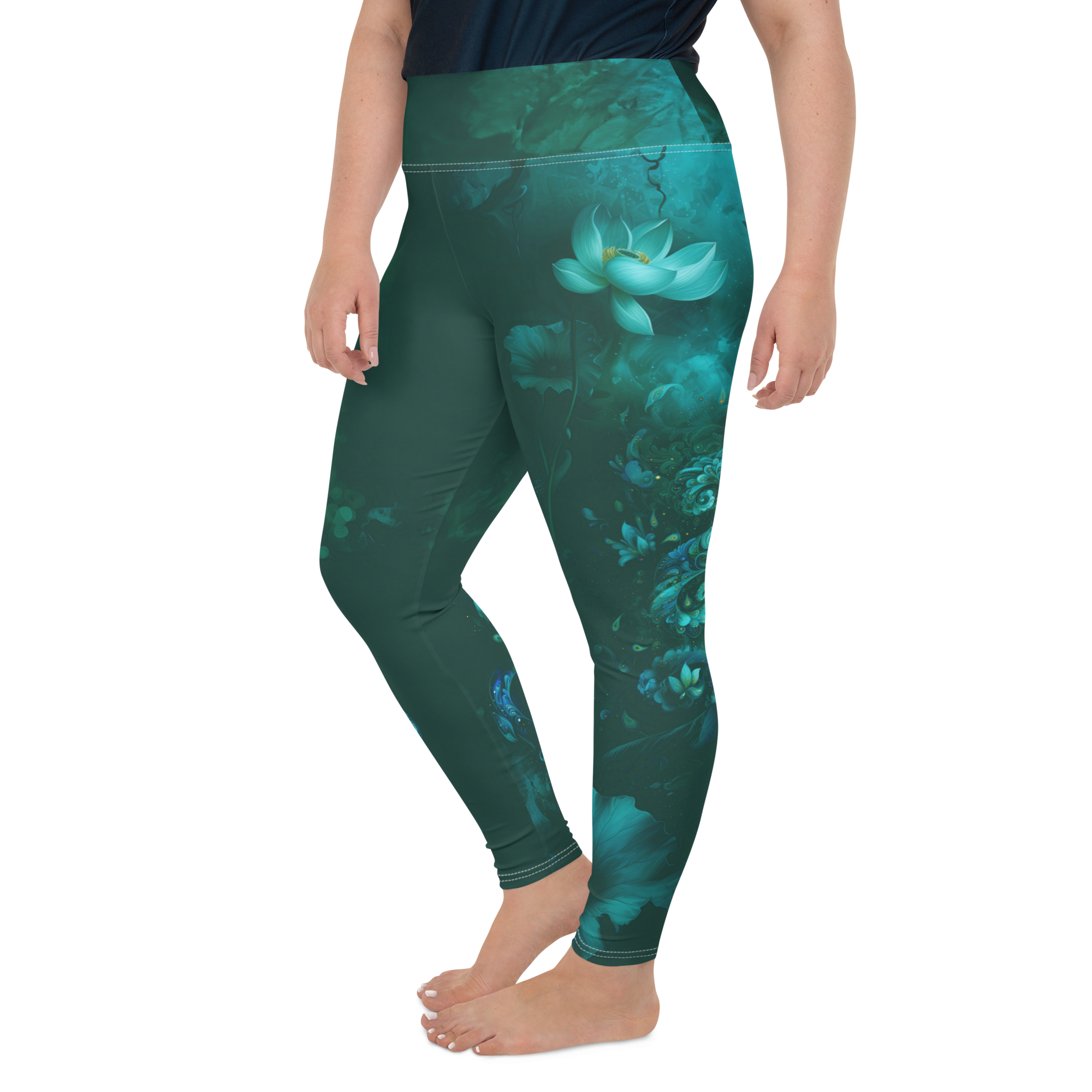 Believe - Green High-Waist Plus Size Leggings