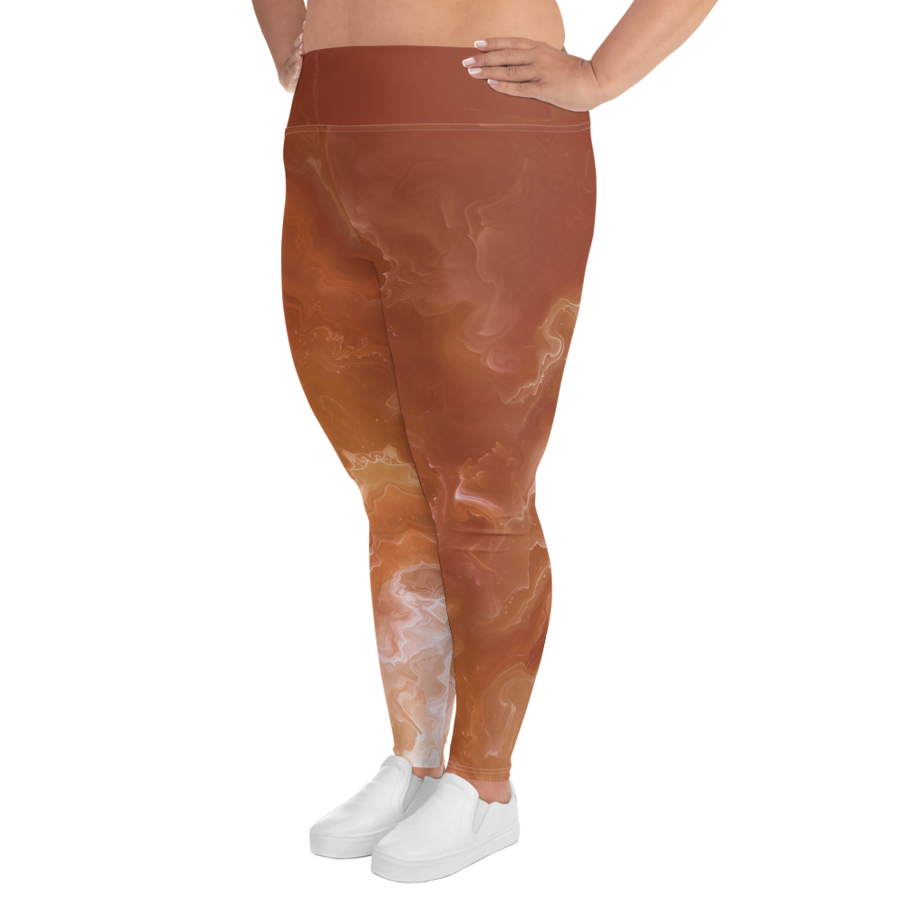 Awaken - Terracotta High-Waist Plus Size Leggings