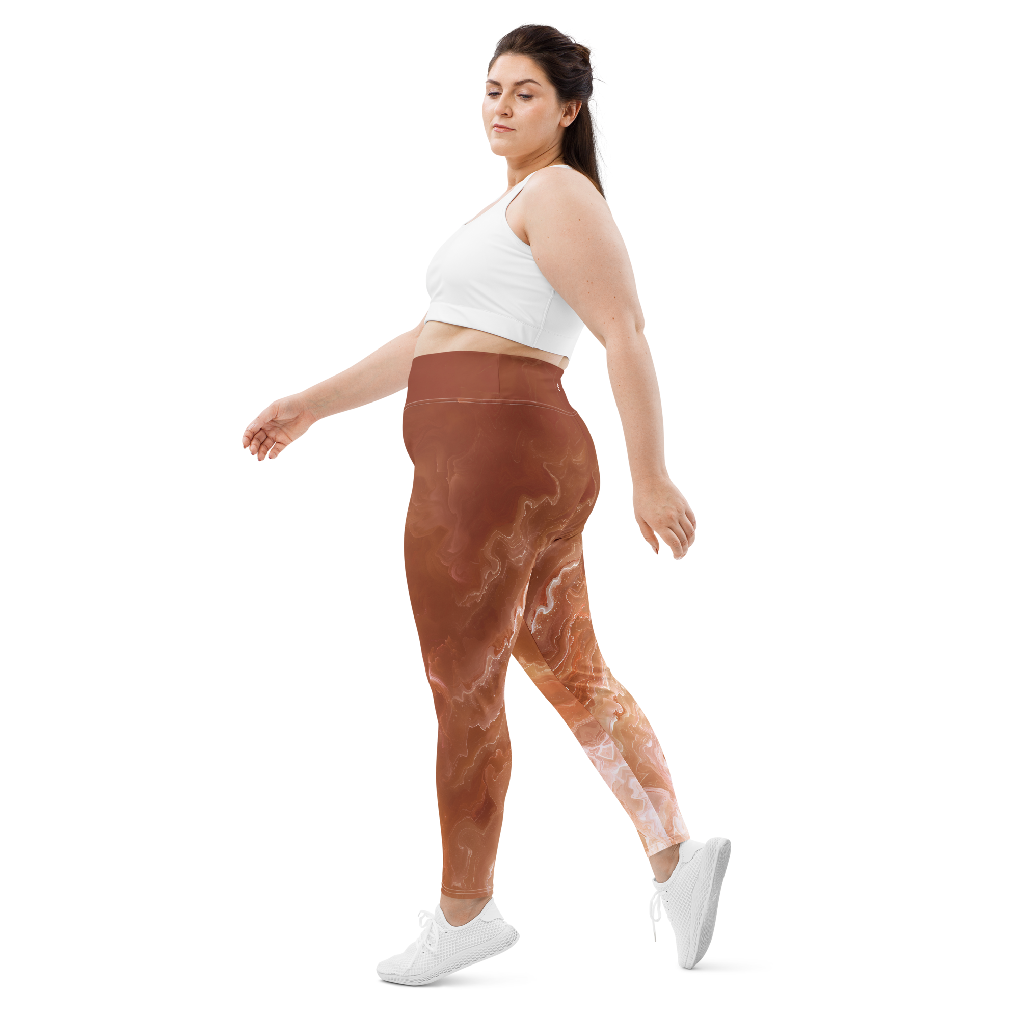 Awaken - Terracotta High-Waist Plus Size Leggings