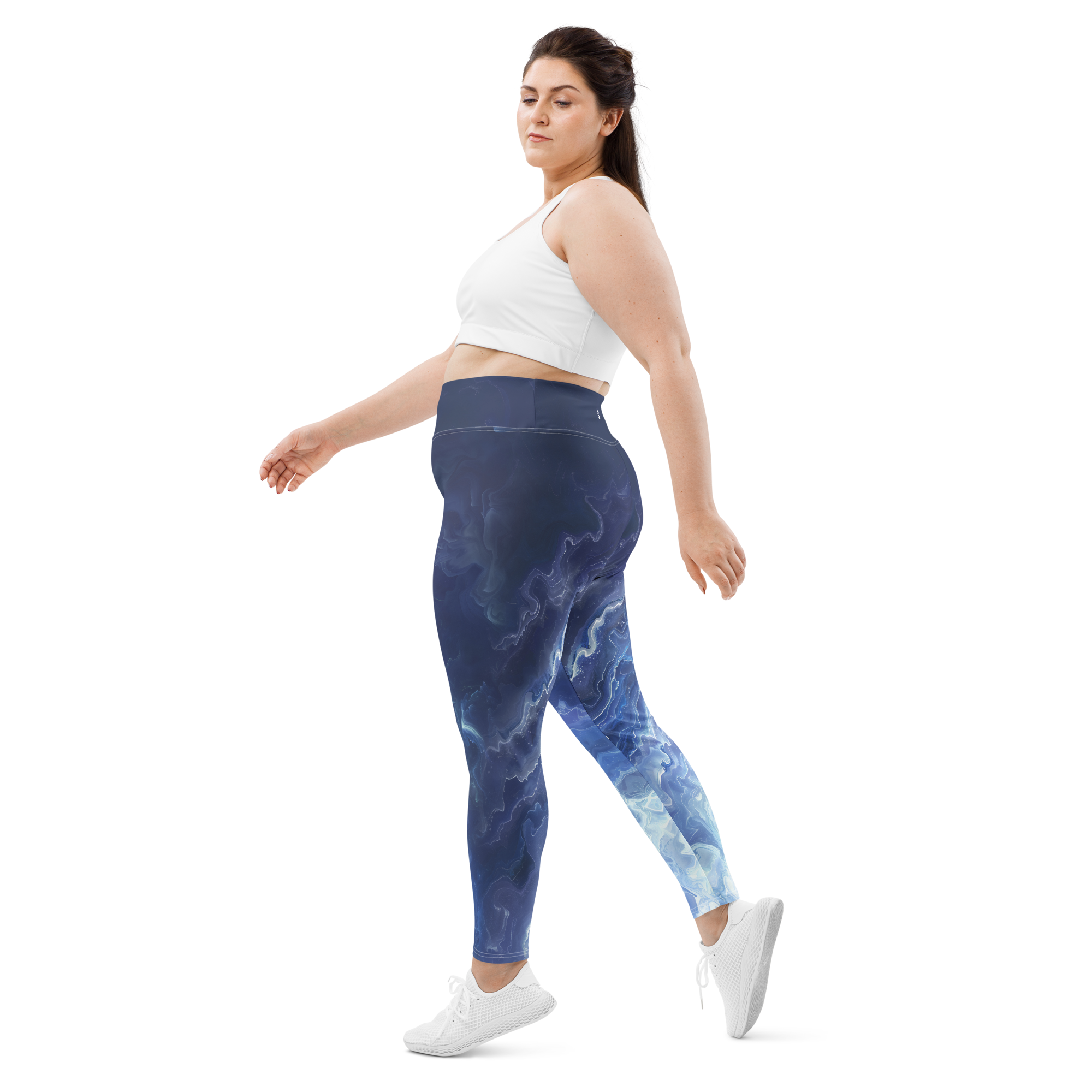 Awaken - Navy High-Waist Plus Size Leggings